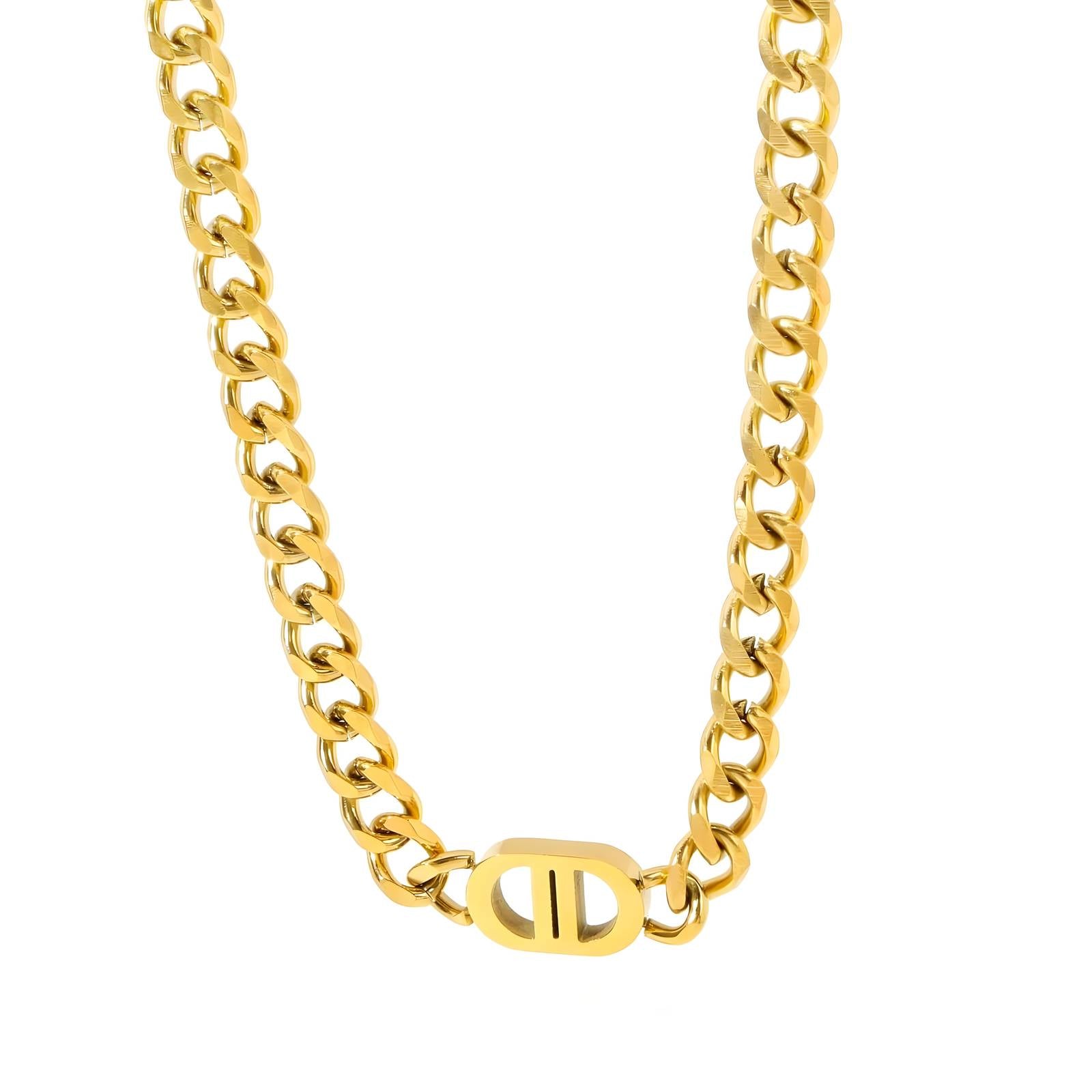 Boldlink Necklace, 18K Gold Plated Steel
