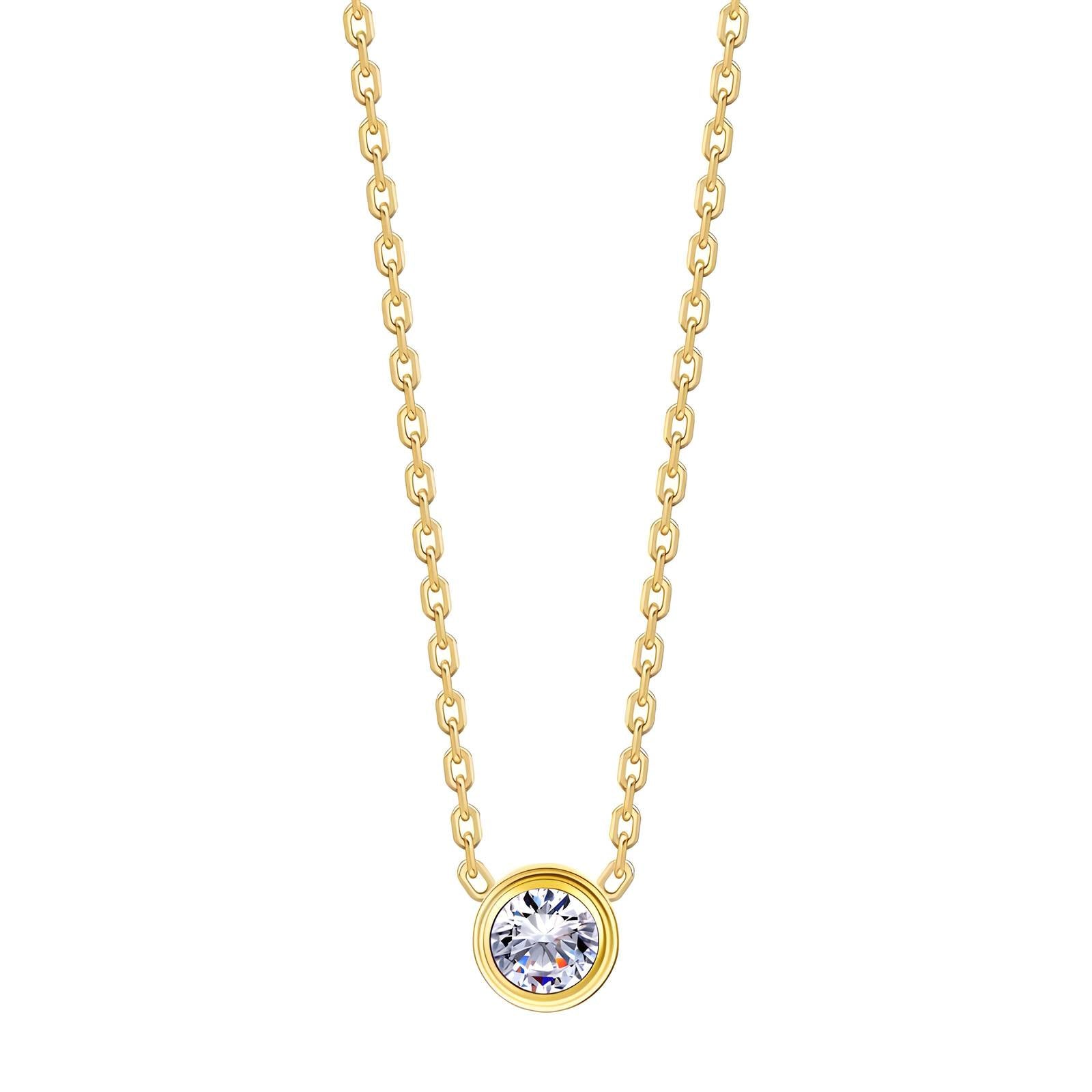 Golden Halo Necklace, 18K Gold Plated Steel