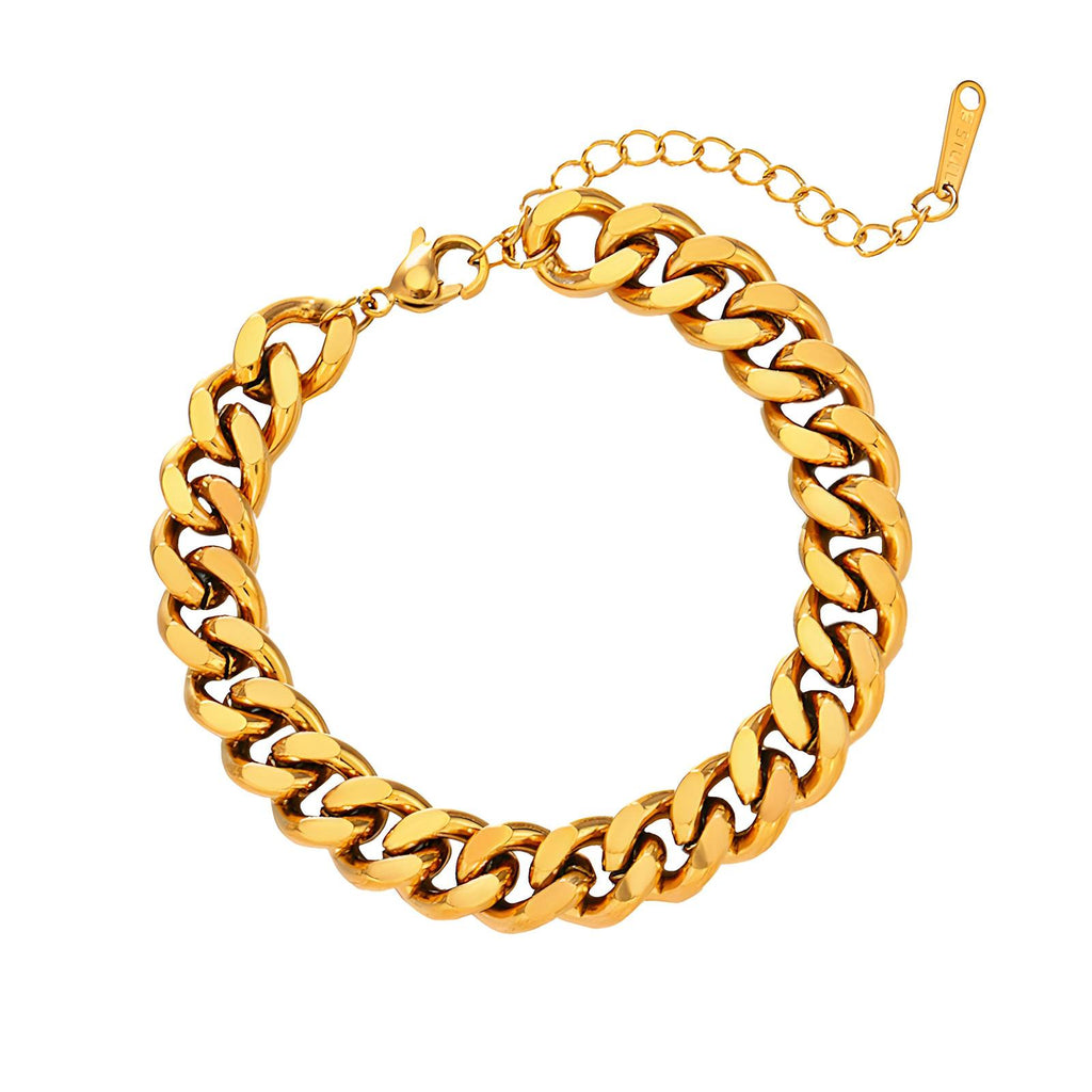 Solid Shine Bracelet, 18K Gold Plated Steel