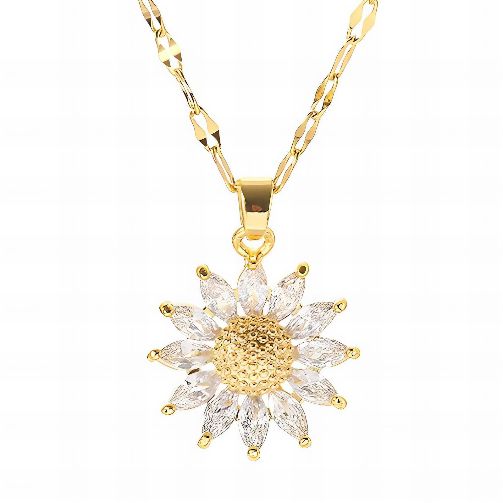Luxe Petal Necklace, 18K Gold Plated Steel
