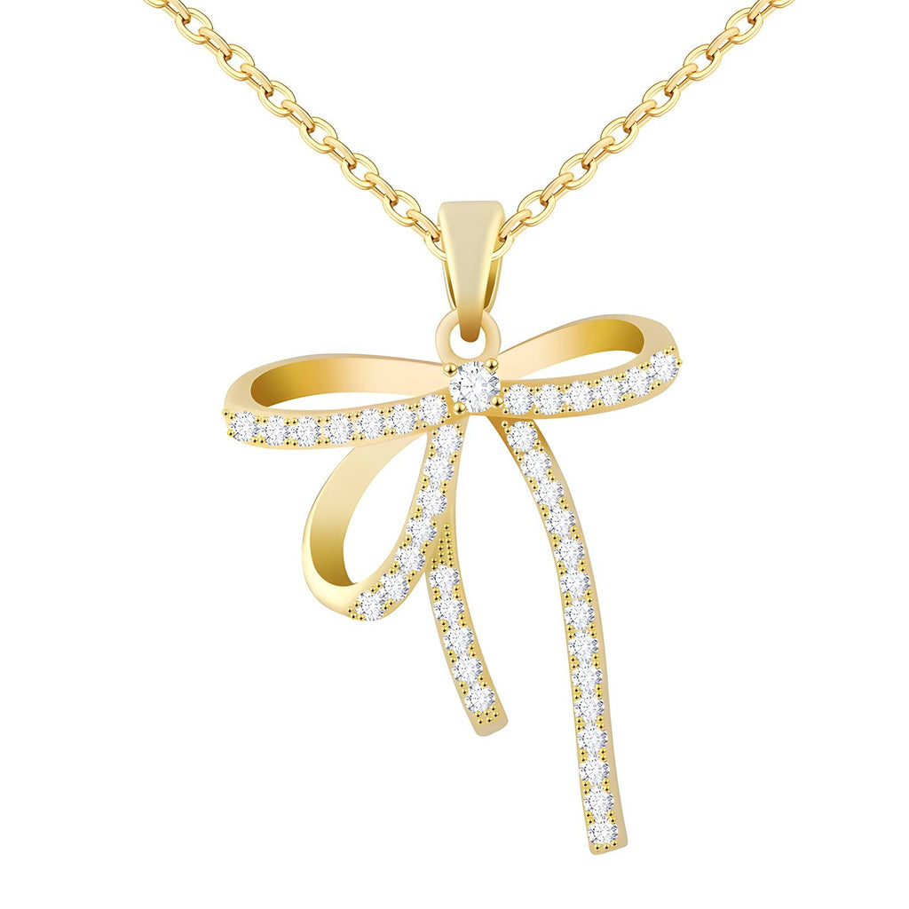 Twinkle Tie Necklace, 18K Gold Plated Steel