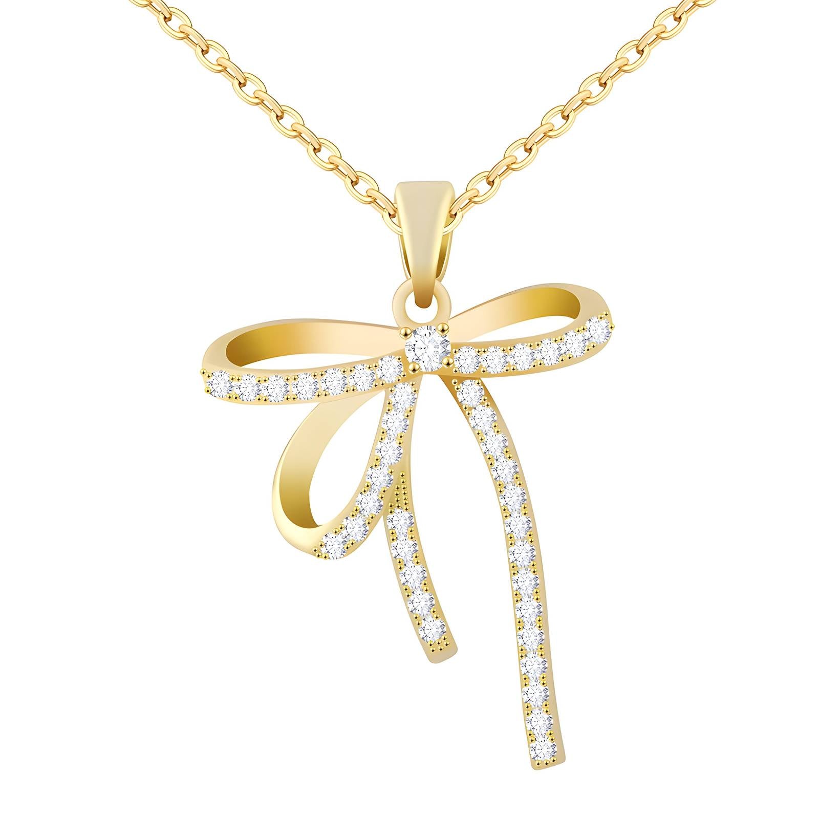 Twinkle Tie Necklace, 18K Gold Plated Steel