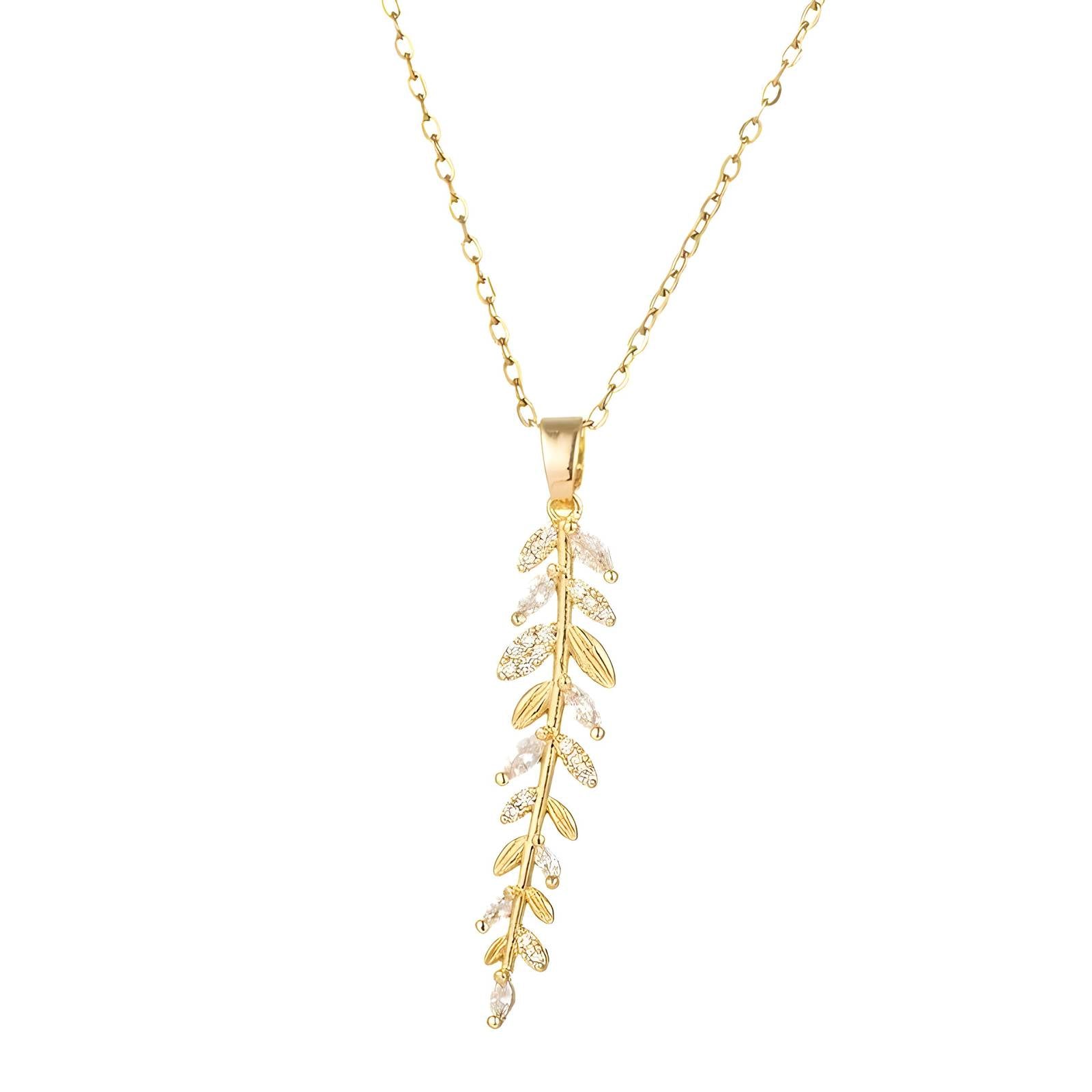 Gilded Branch Necklace, 18K Gold Plated Steel