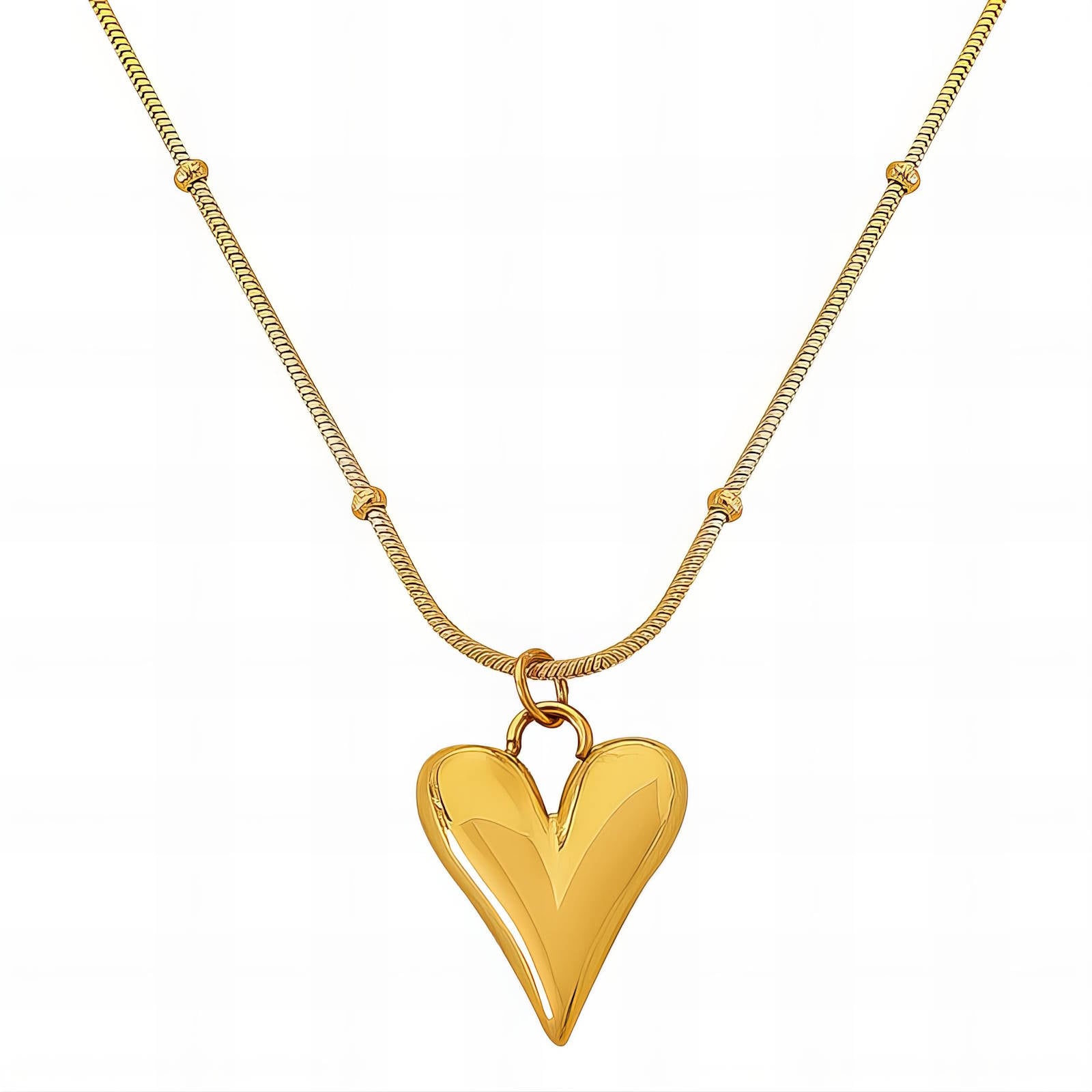 Love Note Necklace, 18K Gold Plated Steel