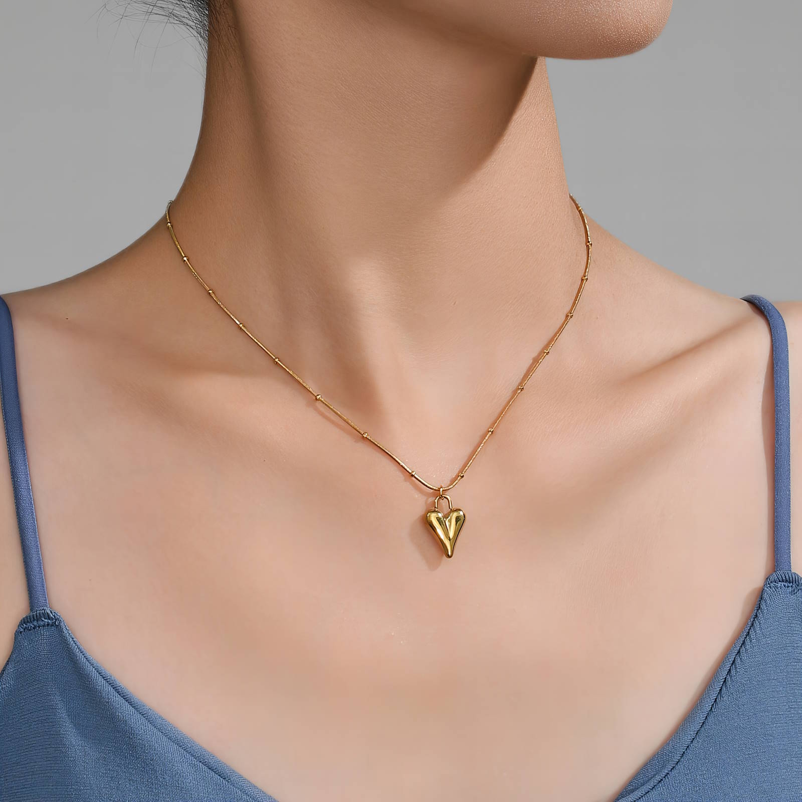 Love Note Necklace, 18K Gold Plated Steel
