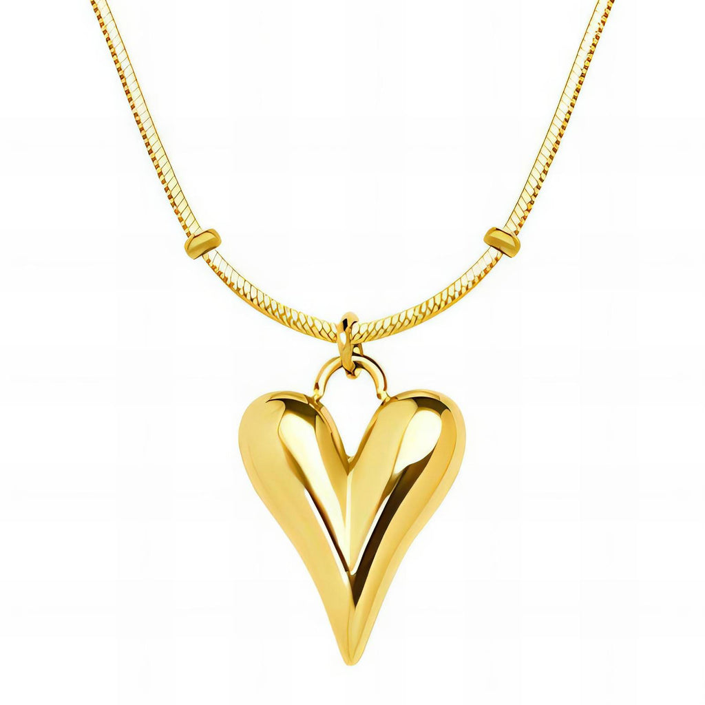 Love Note Necklace, 18K Gold Plated Steel