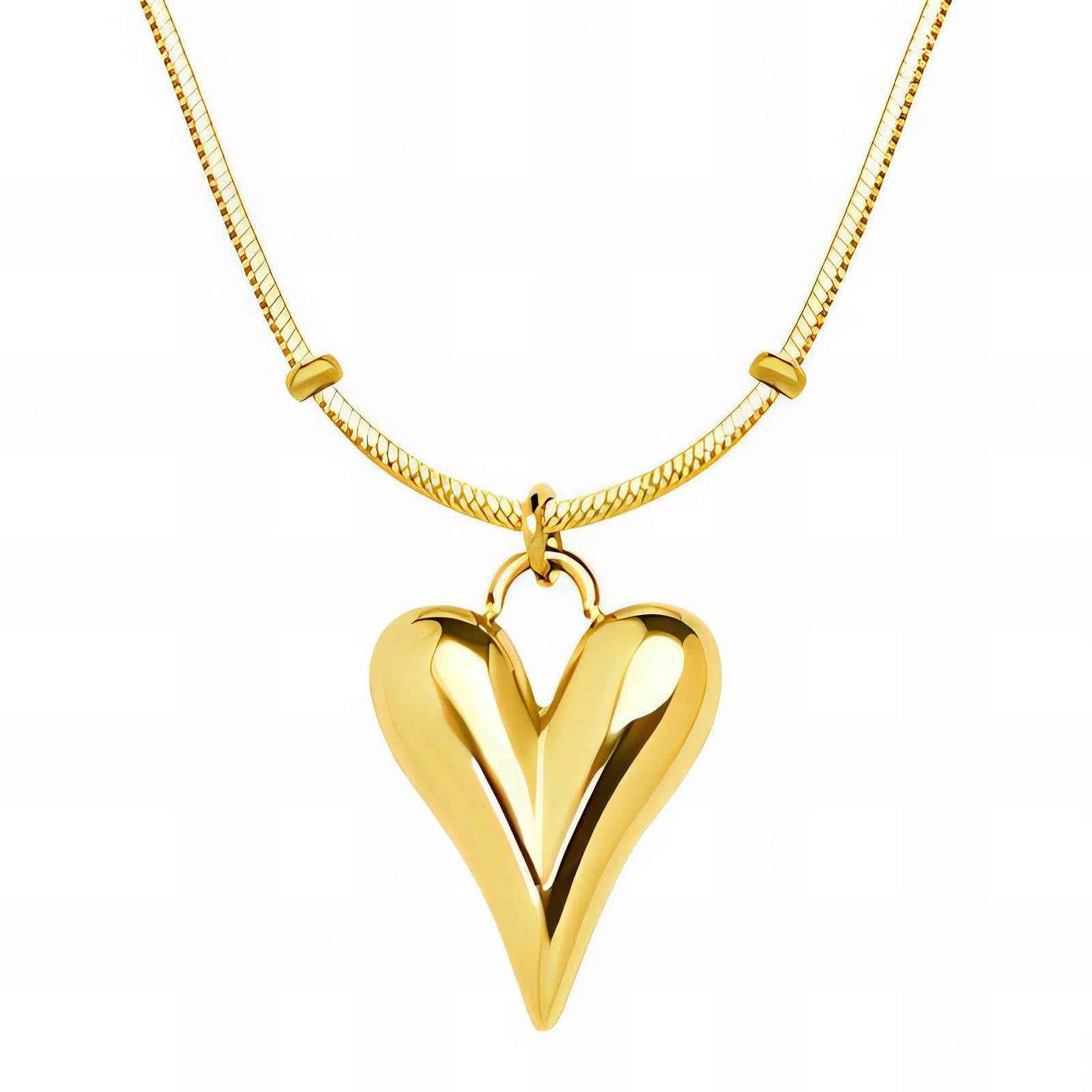 Love Note Necklace, 18K Gold Plated Steel