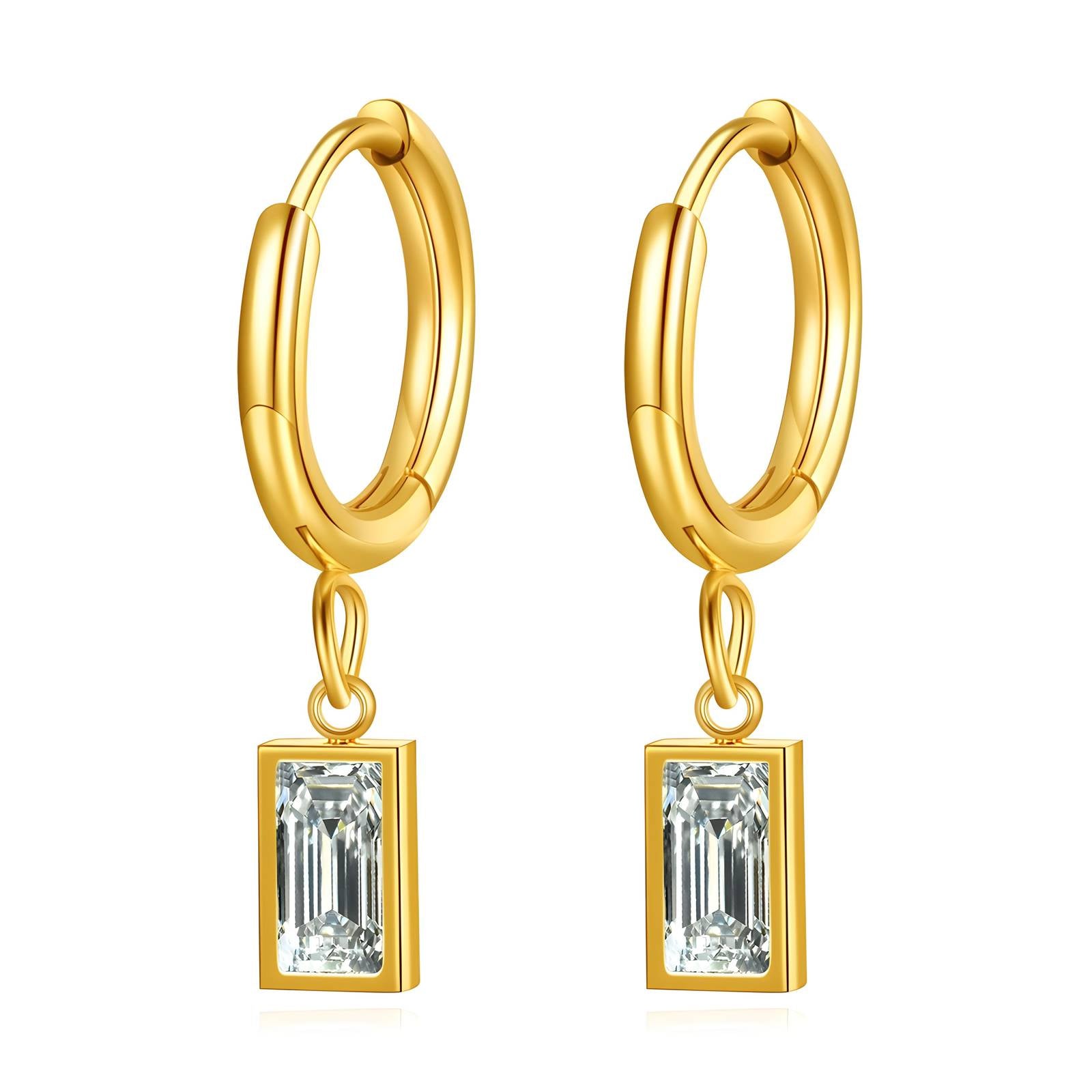 Sparkly Echo Earrings, 18K Gold Plated Steel
