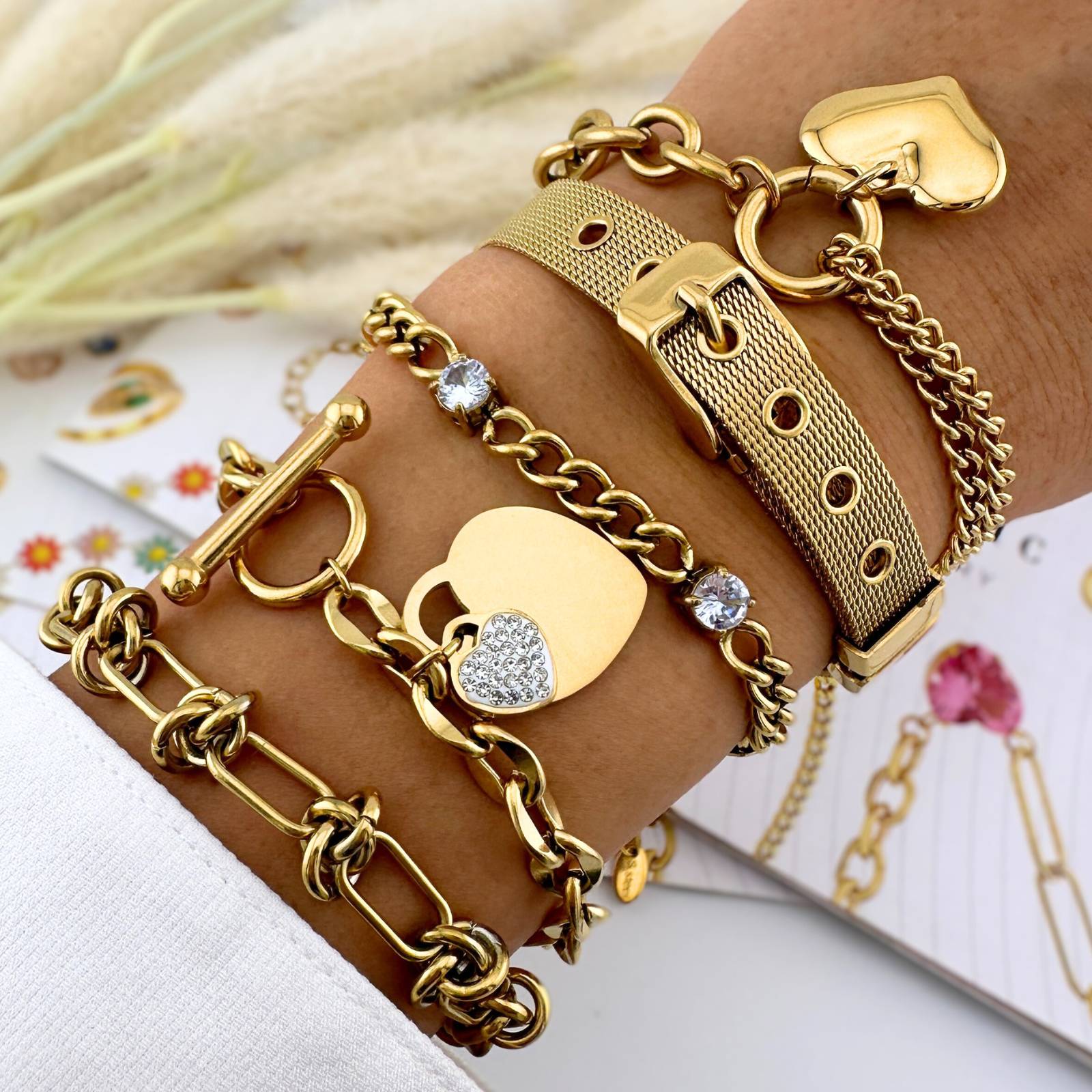 Forever Yours Bracelet, 18K Gold Plated Steel
