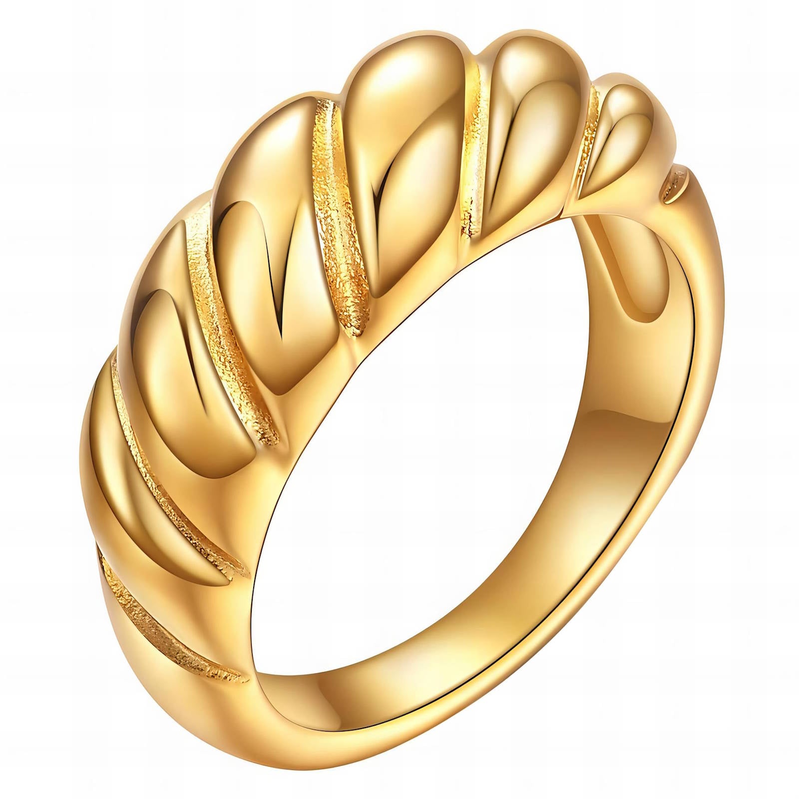 Gleam and Glide Ring, 18K Gold Plated Steel