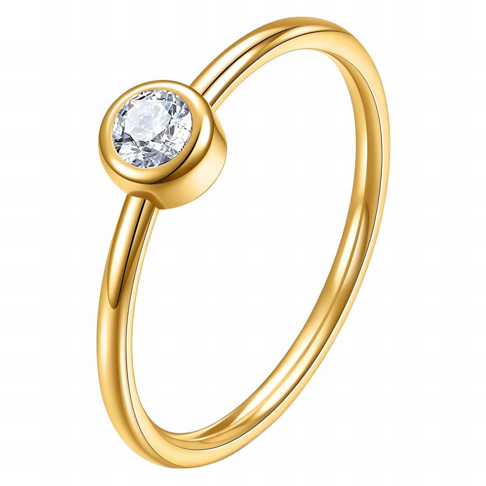 Simple Shine Ring, 18K Gold Plated Steel