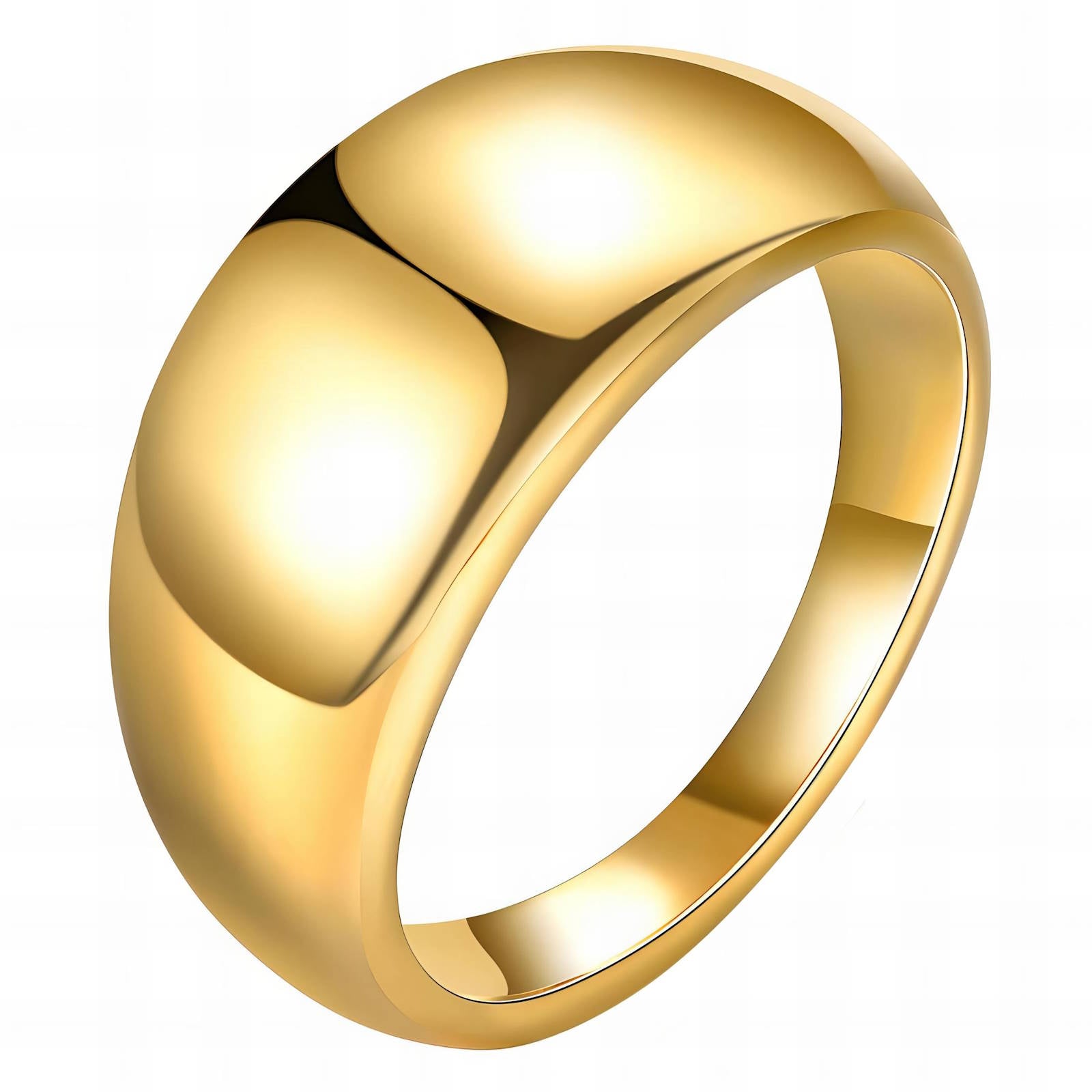 Bold Simplicity Ring, 18K Gold Plated Steel