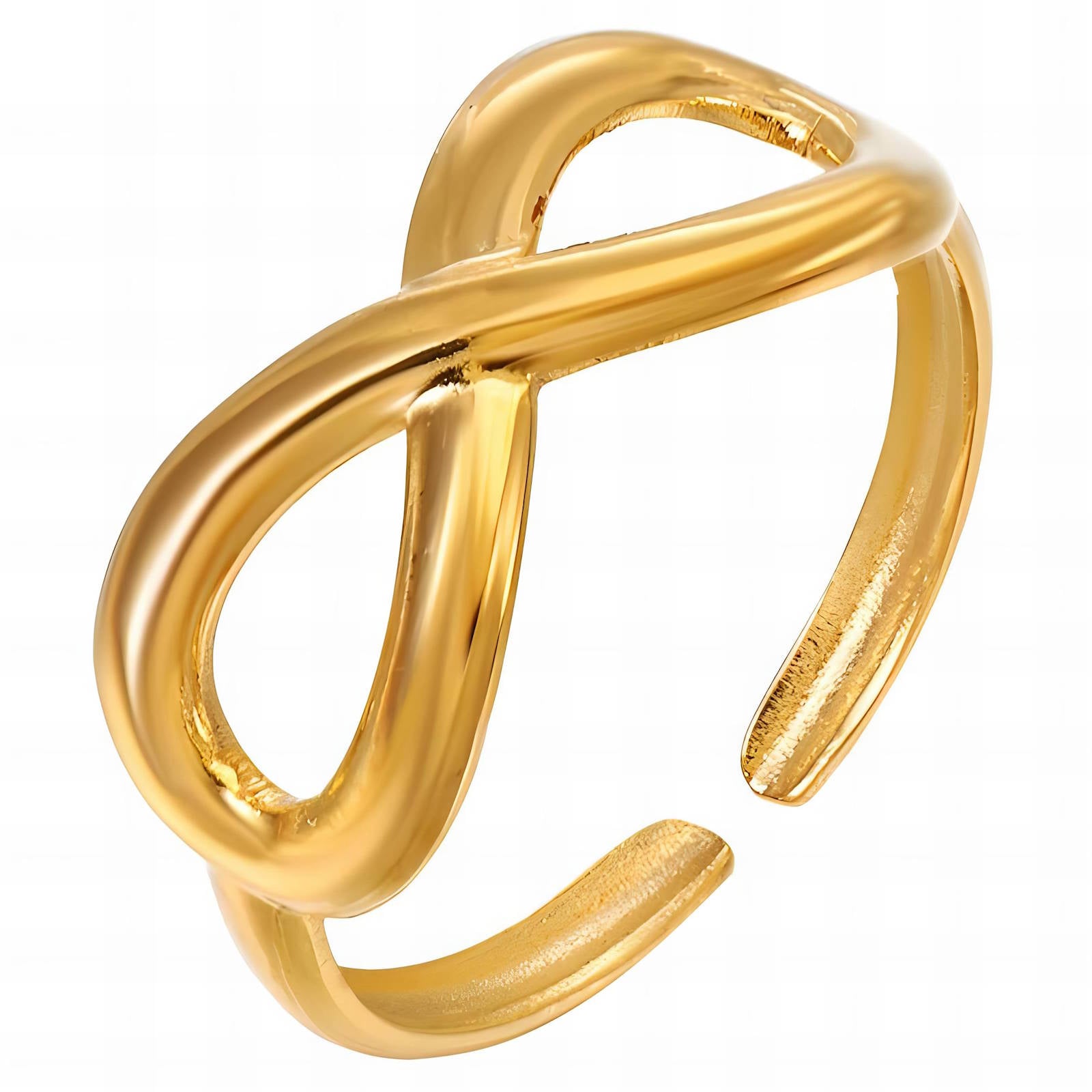Infinity Ring, 18K Gold Plated Steel