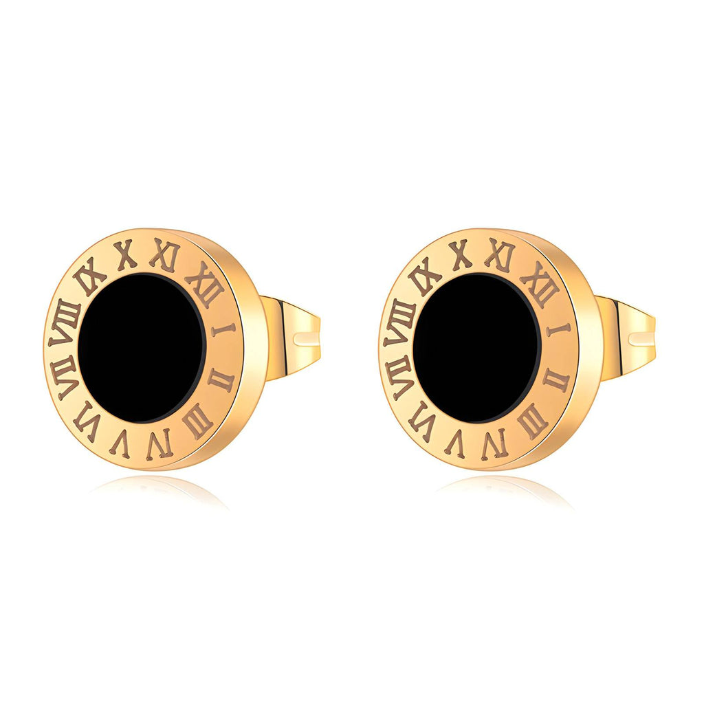 Shadow Time Earrings, 18K Gold Plated Steel