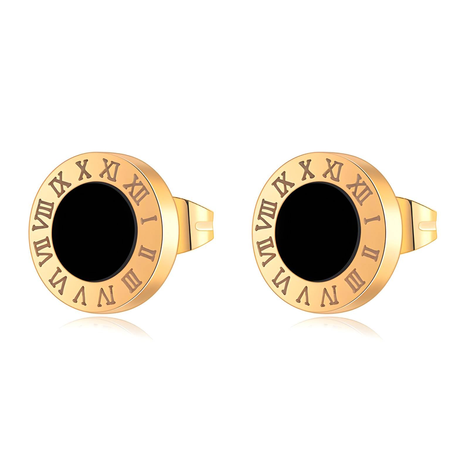 Shadow Time Earrings, 18K Gold Plated Steel
