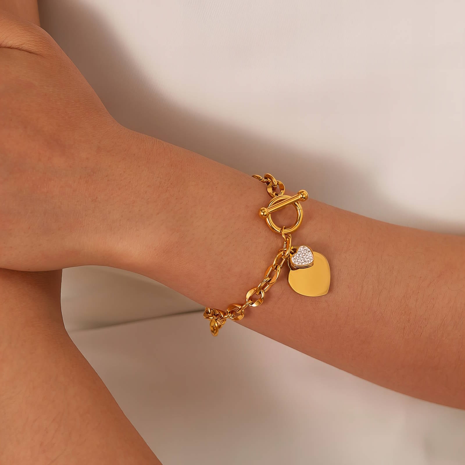 Forever Yours Bracelet, 18K Gold Plated Steel