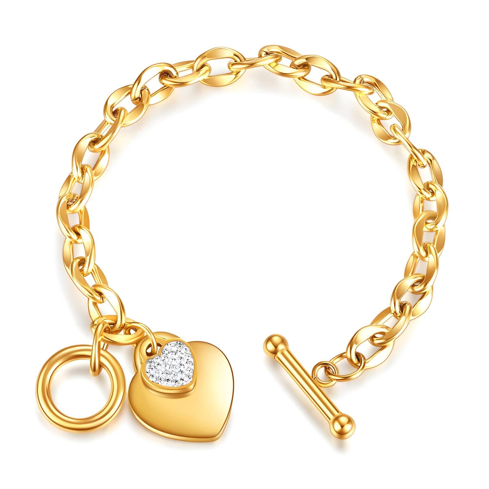 Forever Yours Bracelet, 18K Gold Plated Steel