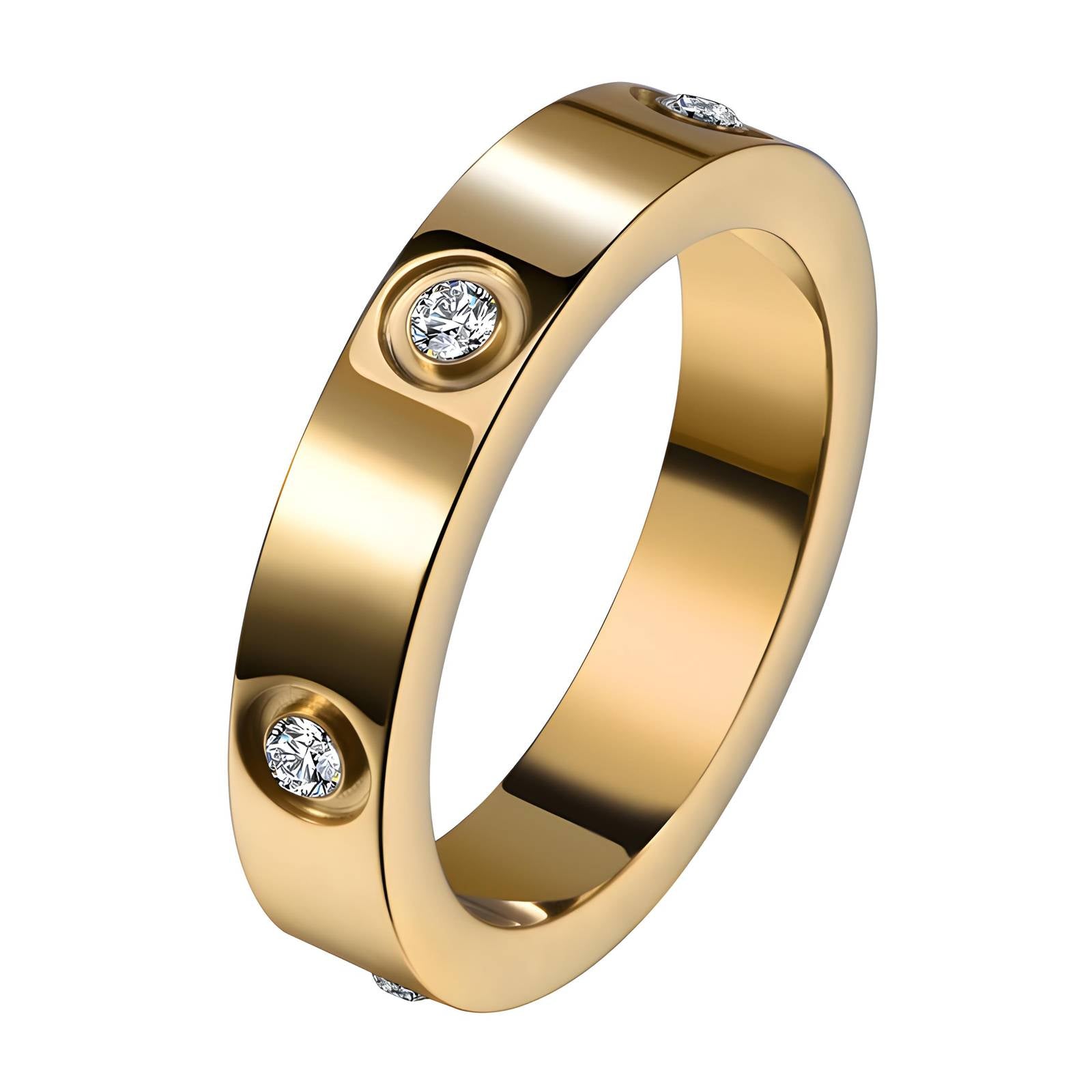 Eternal Spark Ring, 18K Gold Plated Steel