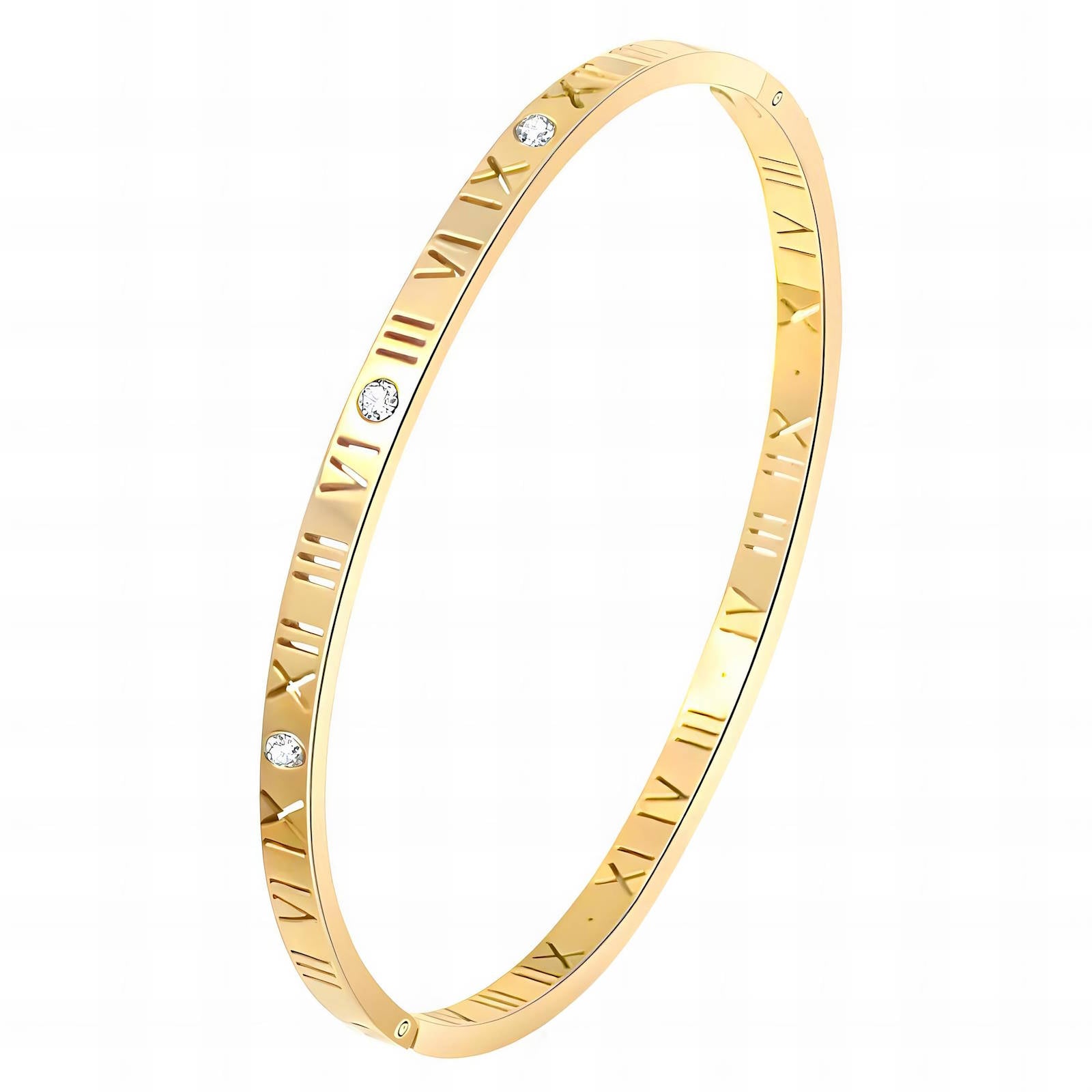 Numeri & Light Bracelet, 18K Gold Plated Steel