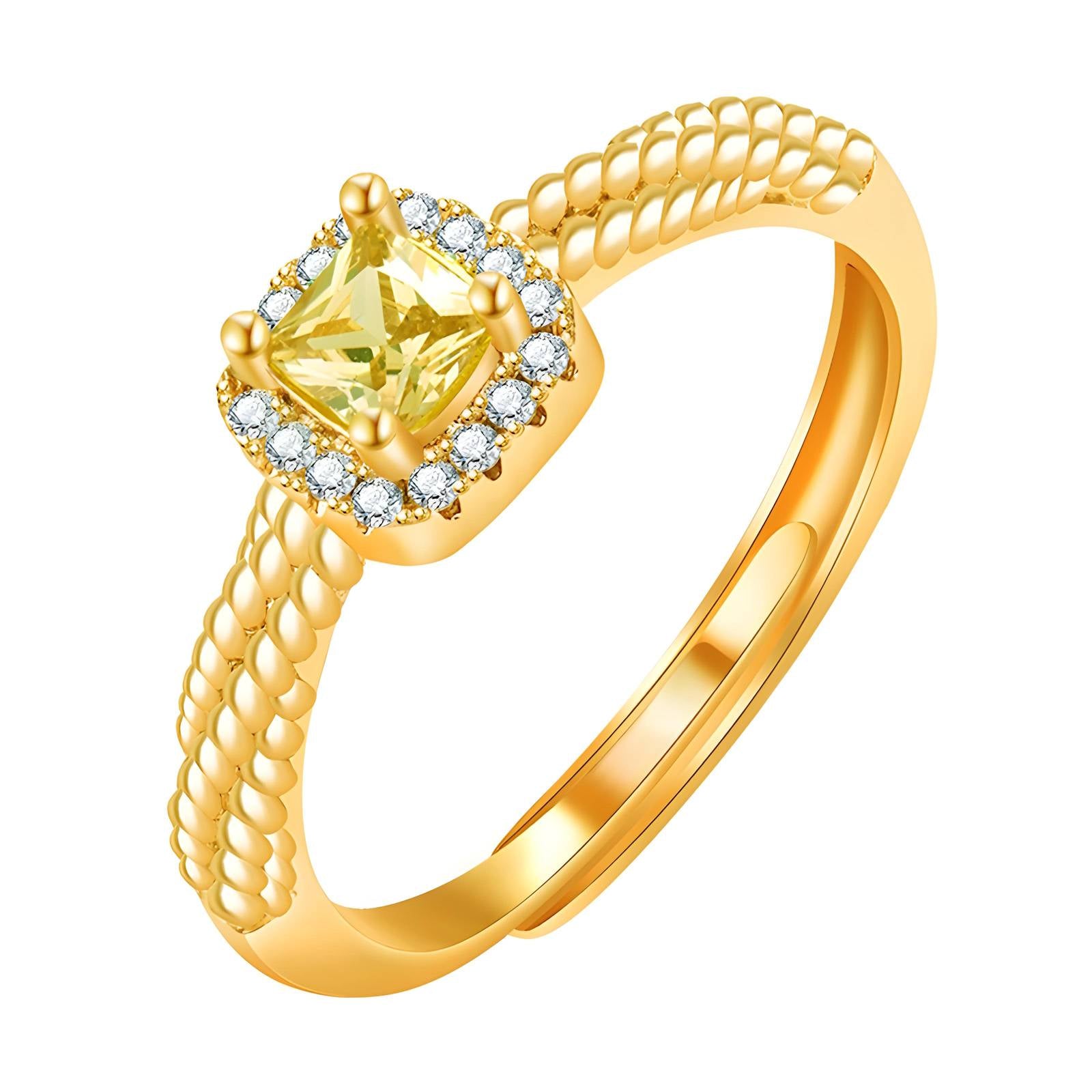 Radiant Bond Ring, 18K Gold Plated Brass