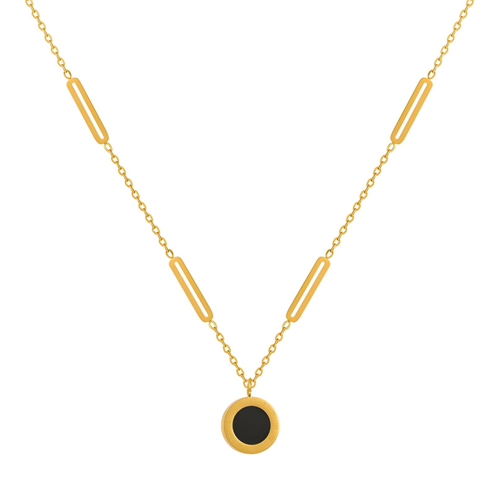 Midnight Orbit Necklace, 18K Gold Plated Steel