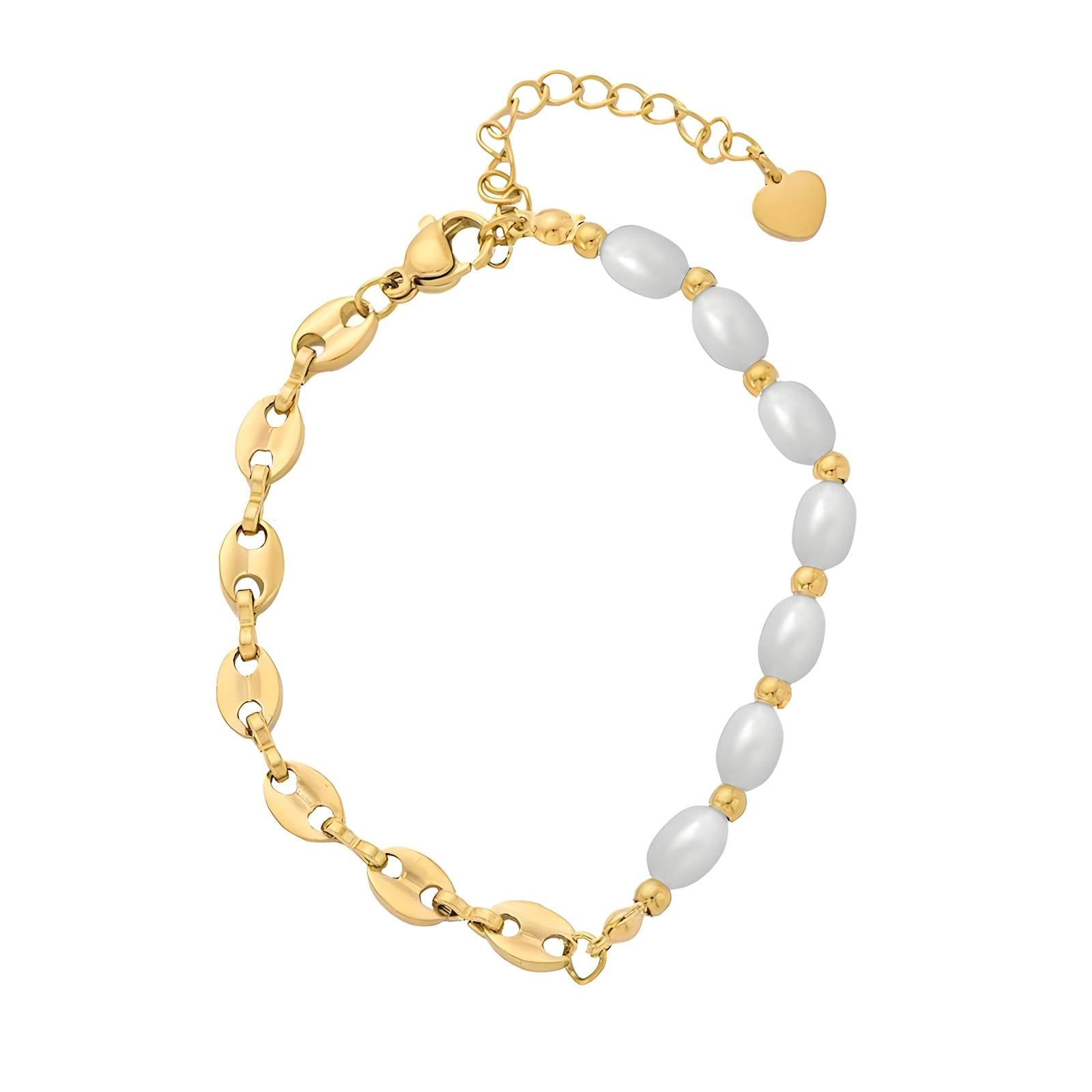 Pearlette Bracelet, 18K Gold Plated Steel