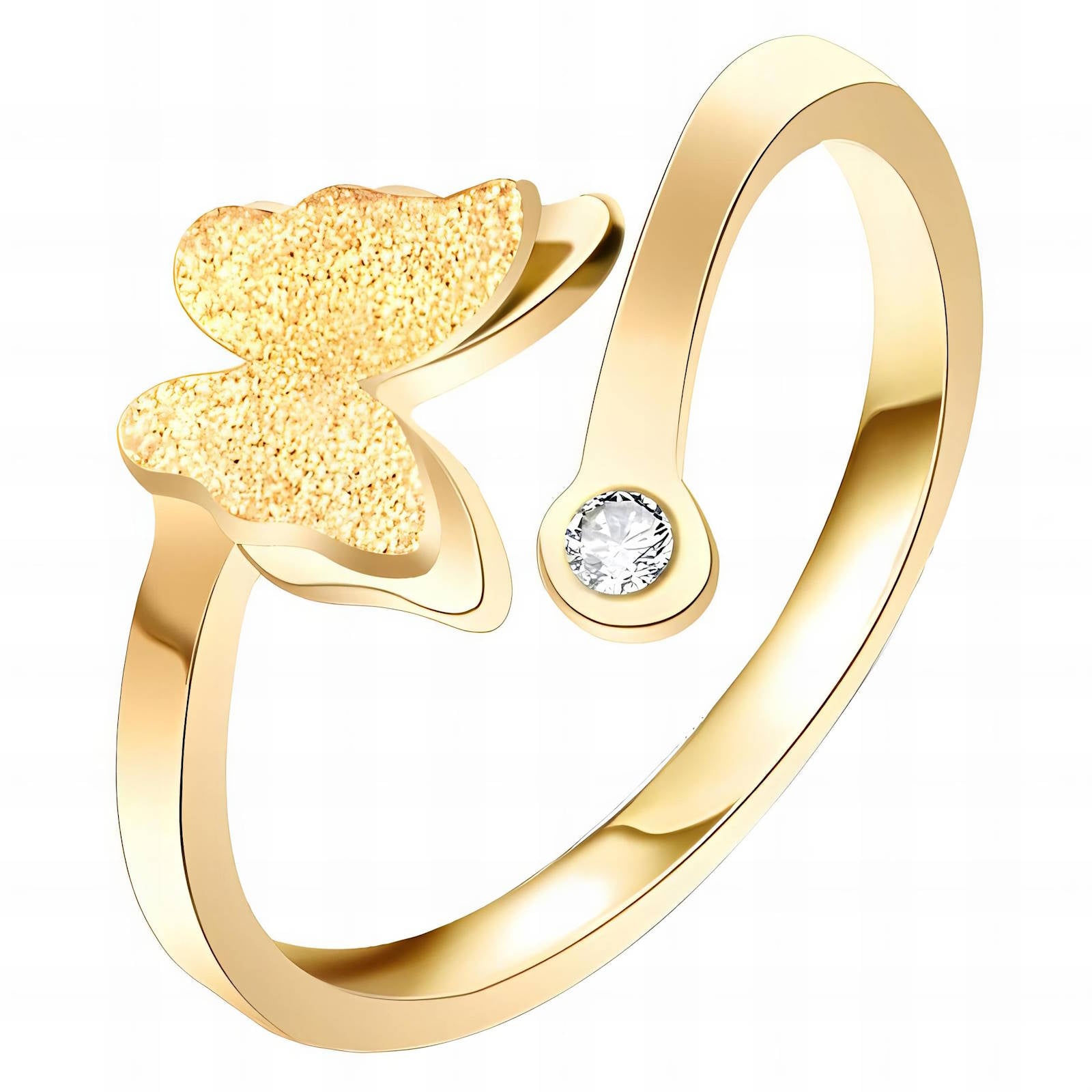 Papillon Glow Ring, 18K Gold Plated Steel