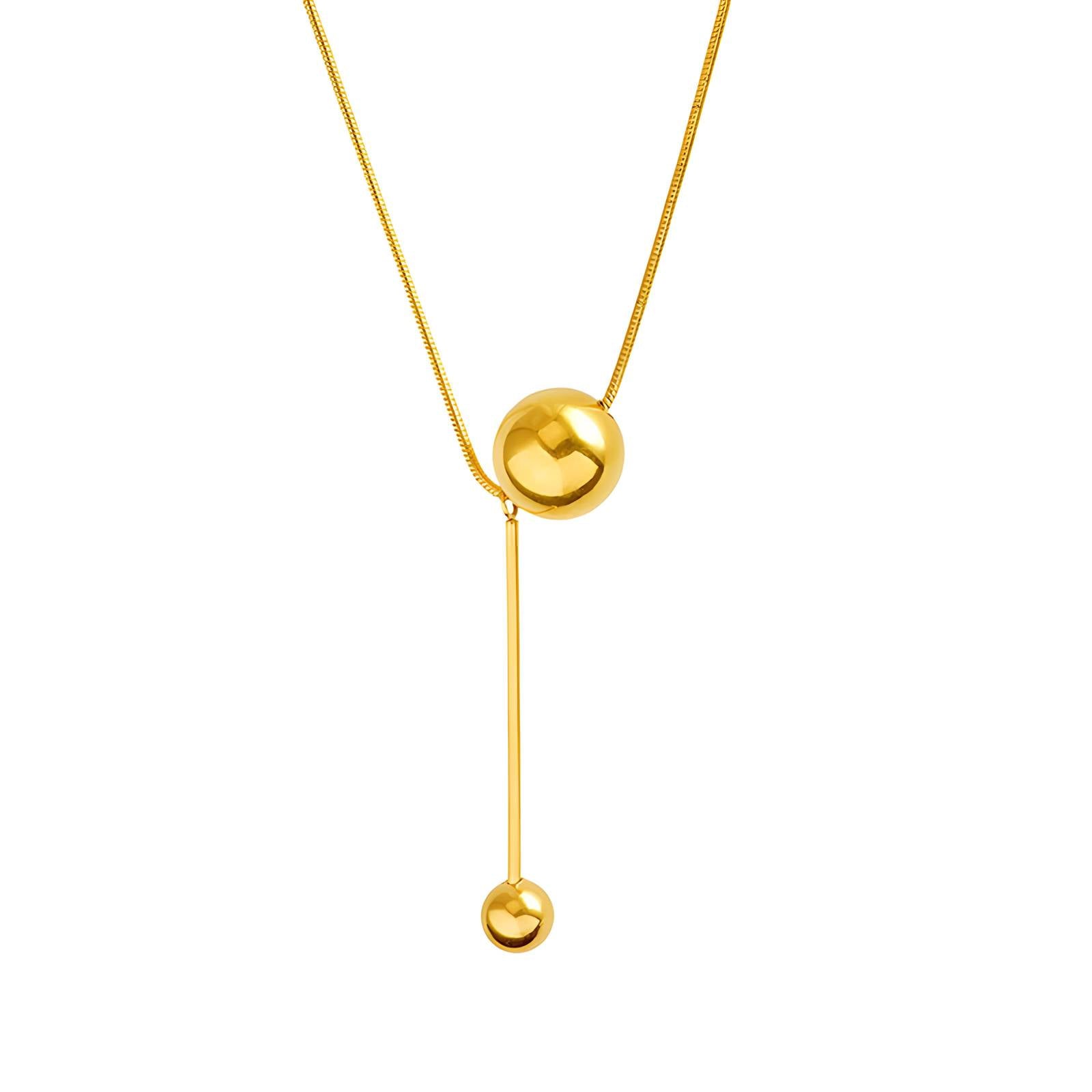 Bubbly Beads Necklace, 18K Gold Plated Steel