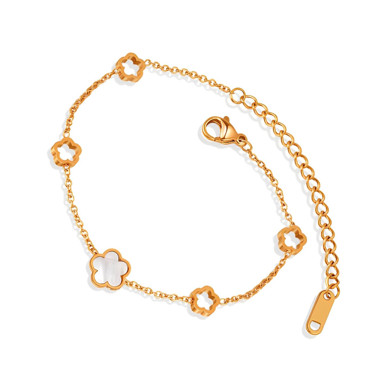 Pearl Belle  Bracelet, 18K Gold Plated Steel