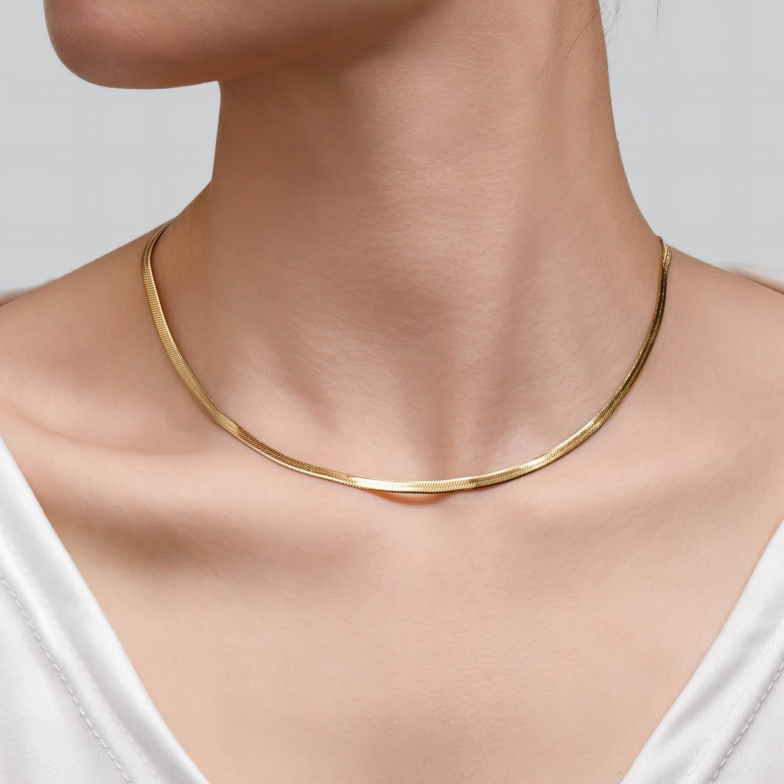Boldline Necklace, 18K Gold Plated Steel