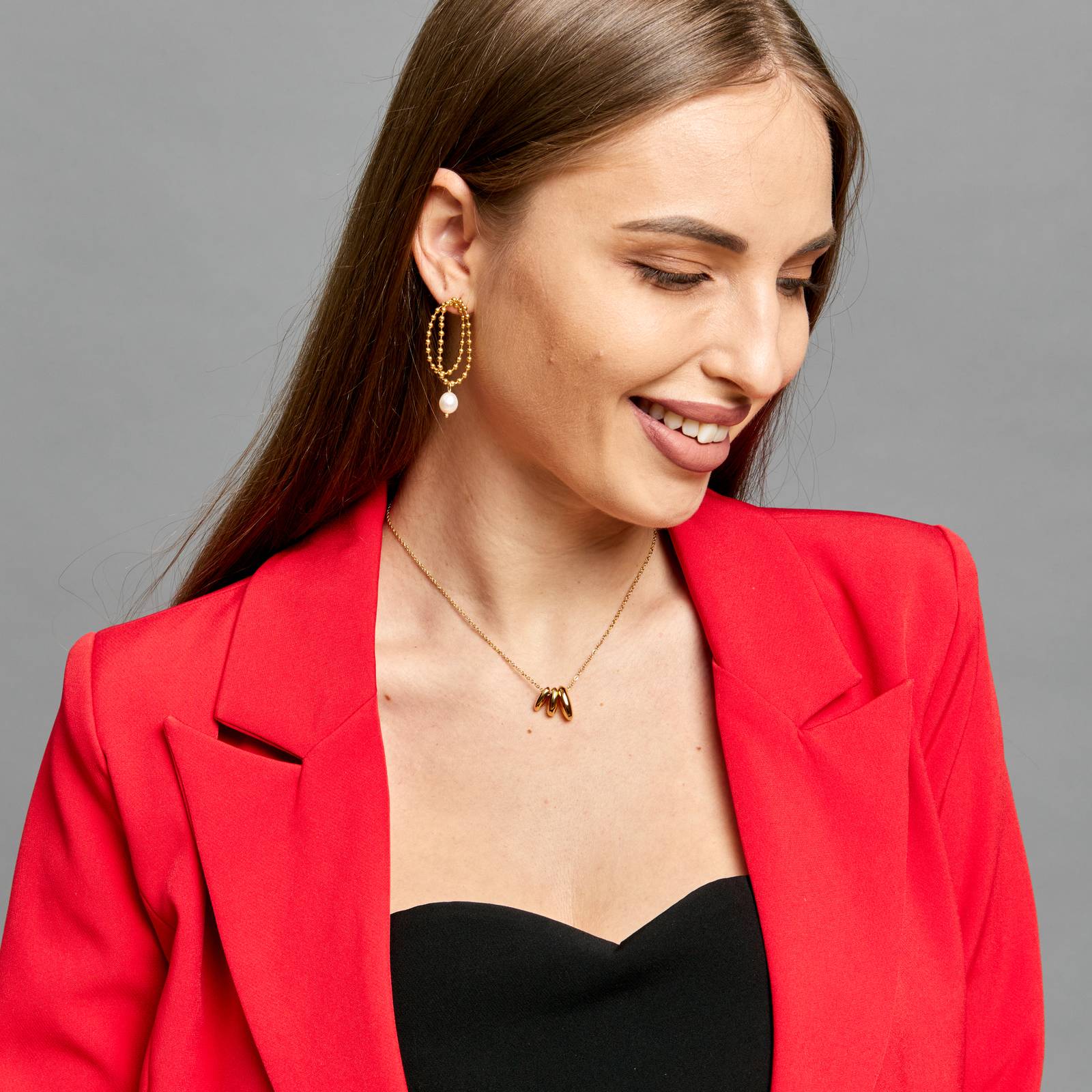 Pearls in Bloom Earrings, 18K Gold Plated Steel