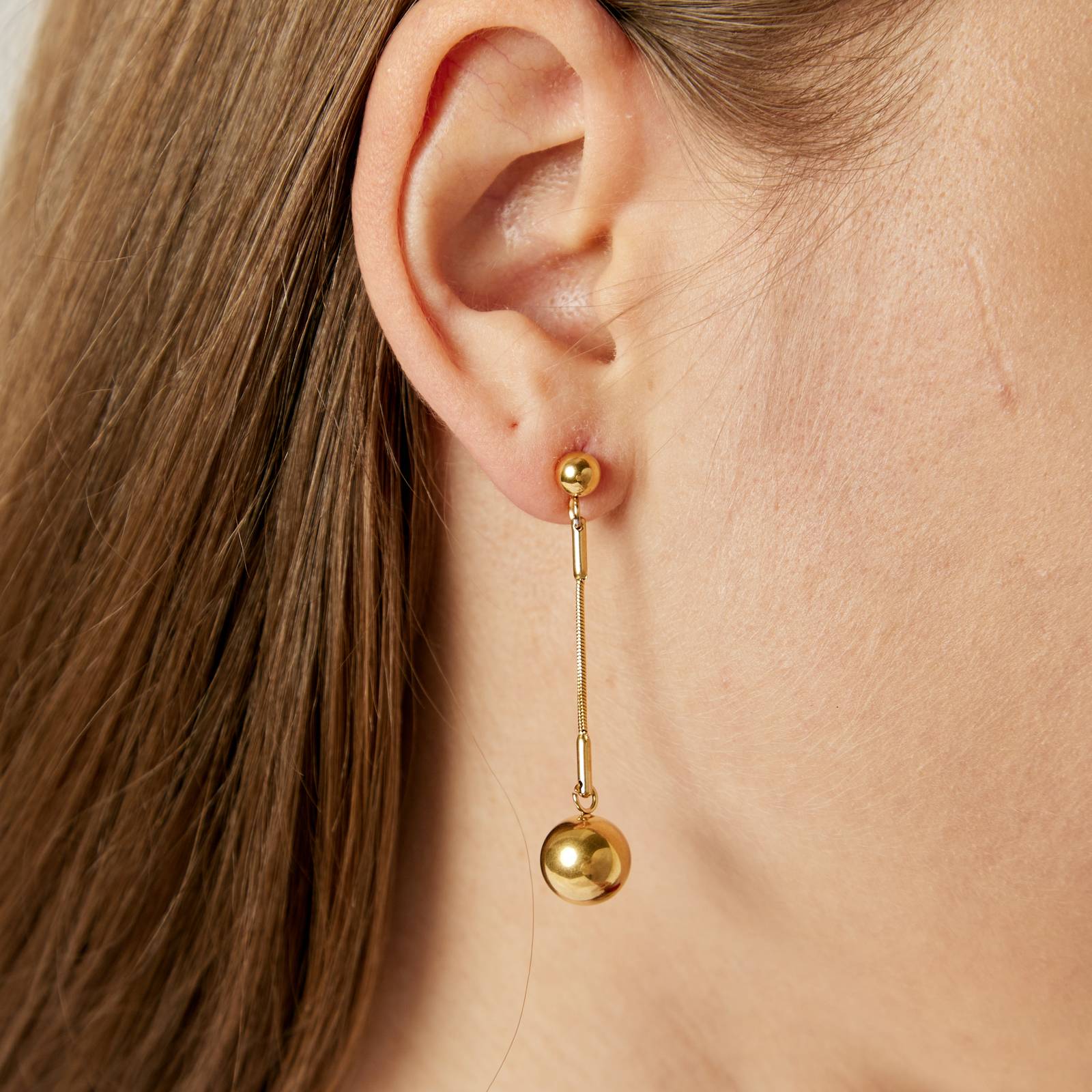 Bubbly Beads Earrings, 18K Gold Plated Steel