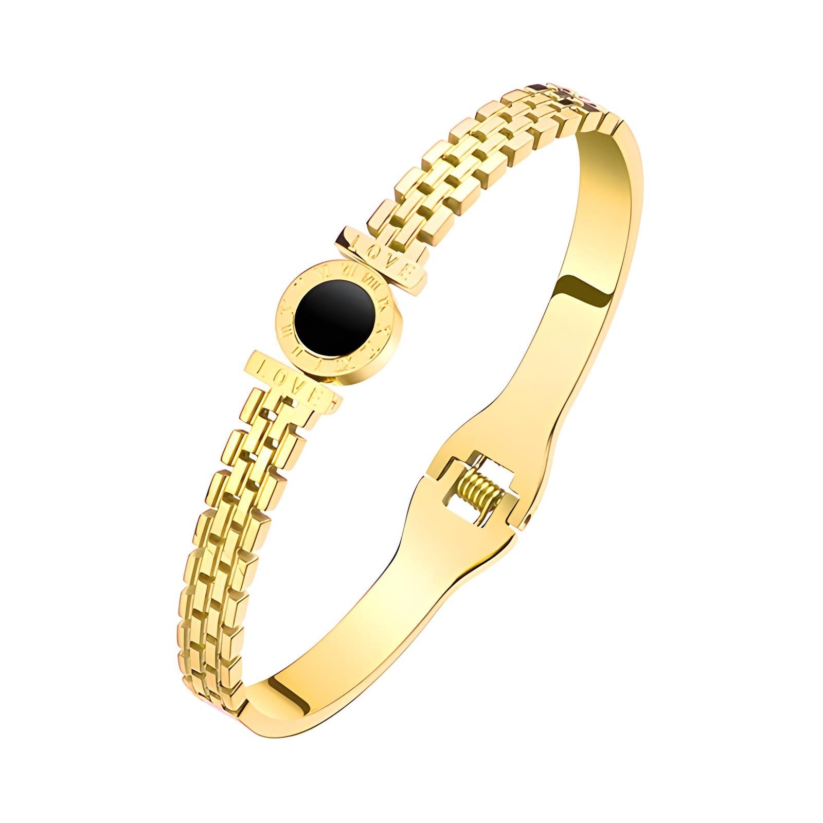 Shadow Time Bracelet, 18K Gold Plated Steel