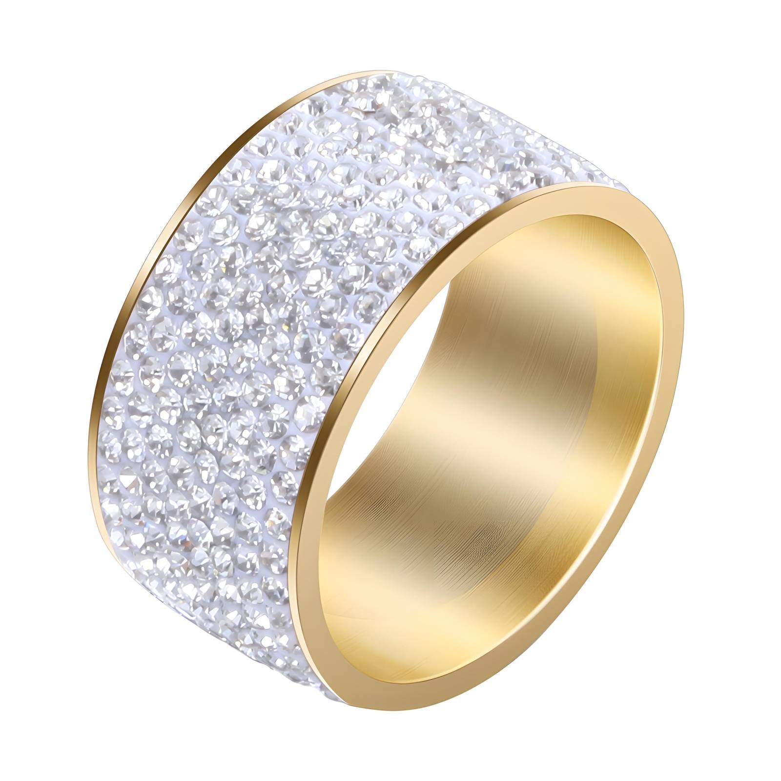 Endless Sparkle Ring, 18K Gold Plated Steel