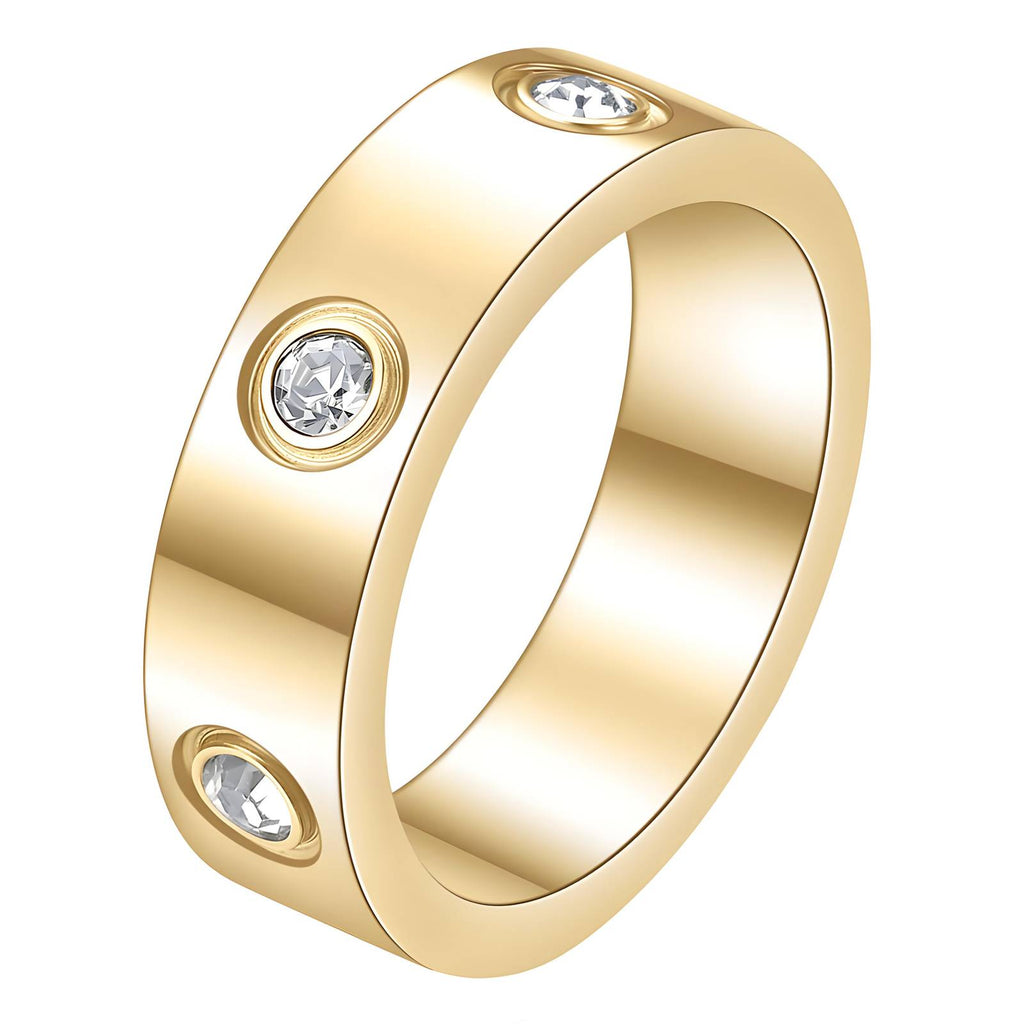 Eternal Spark Ring, 18K Gold Plated Steel