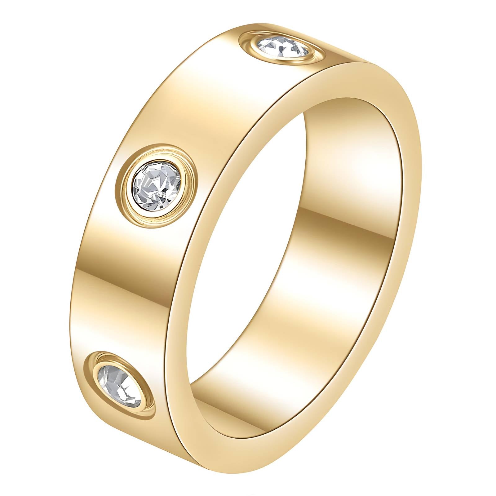 Eternal Spark Ring, 18K Gold Plated Steel