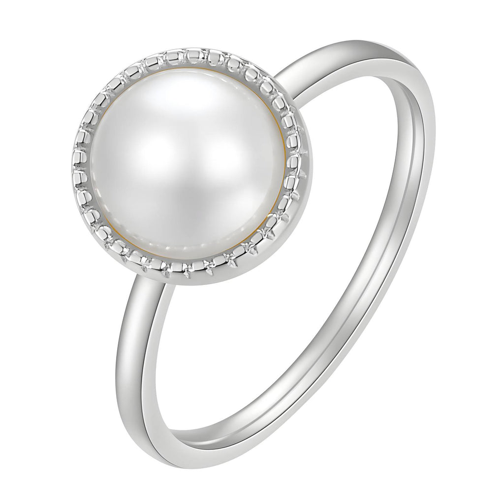 Pearl Whisper Ring, Stainless Steel