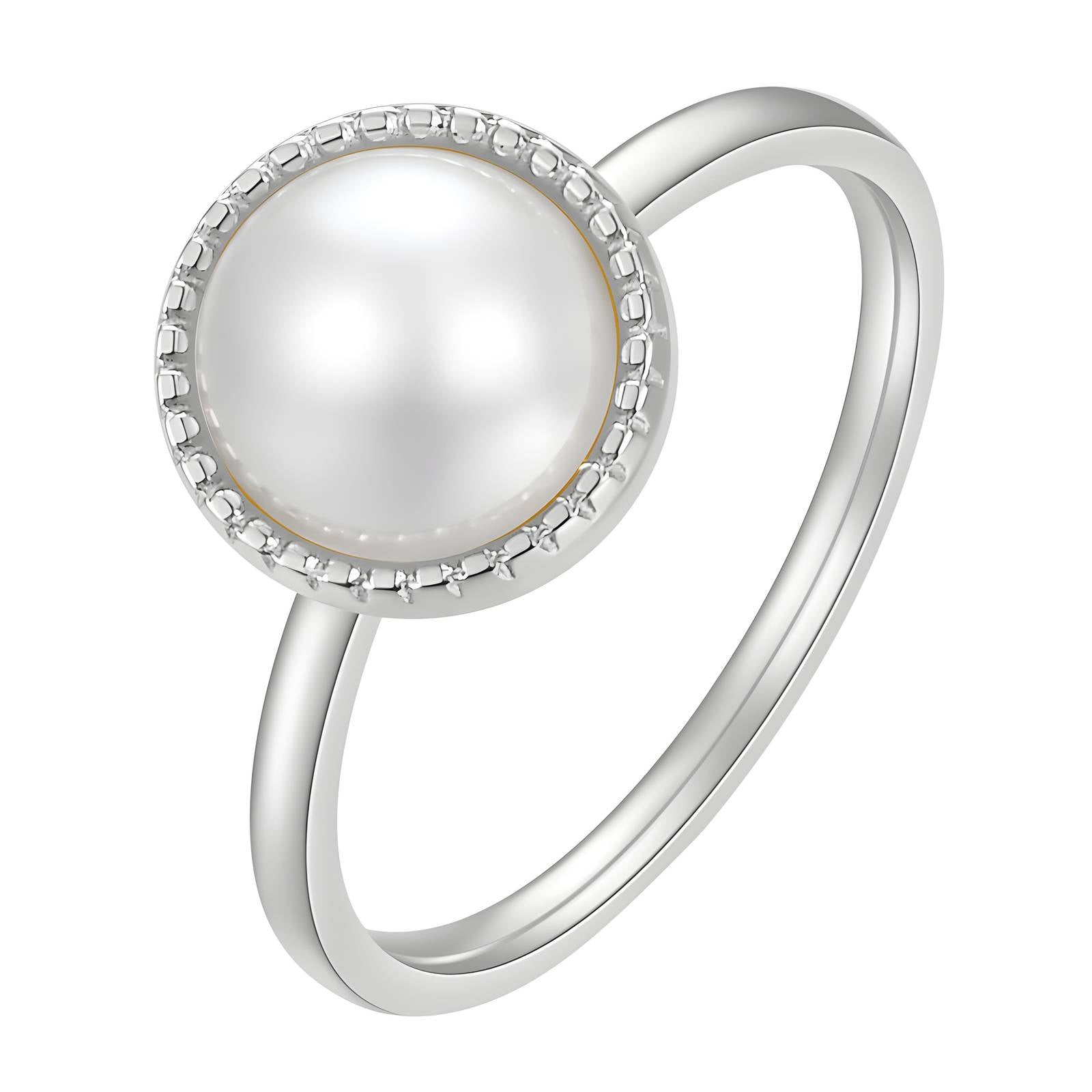 Pearl Whisper Ring, Stainless Steel