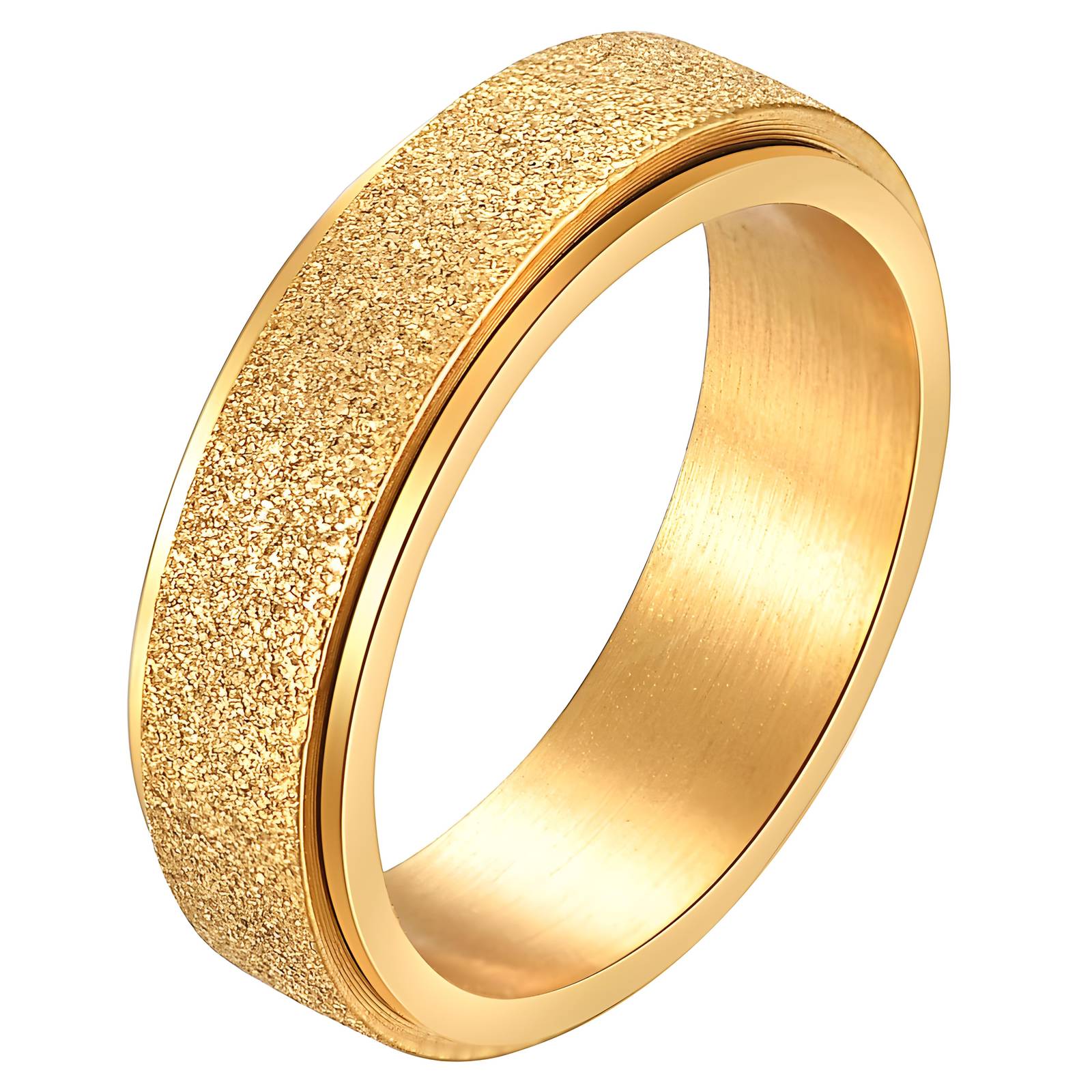 Golden Grain Ring, 18K Gold Plated Steel