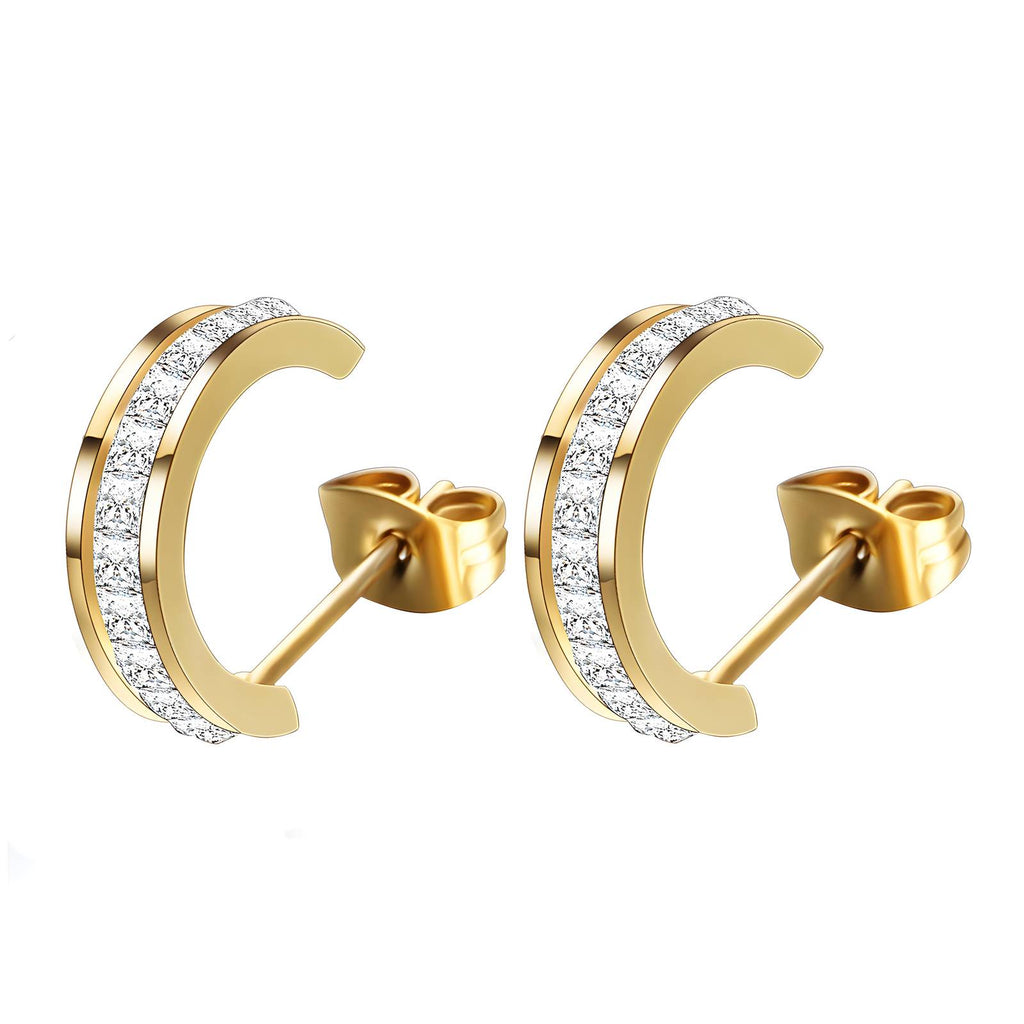 Eternal Grace Earrings, 18K Gold Plated Steel