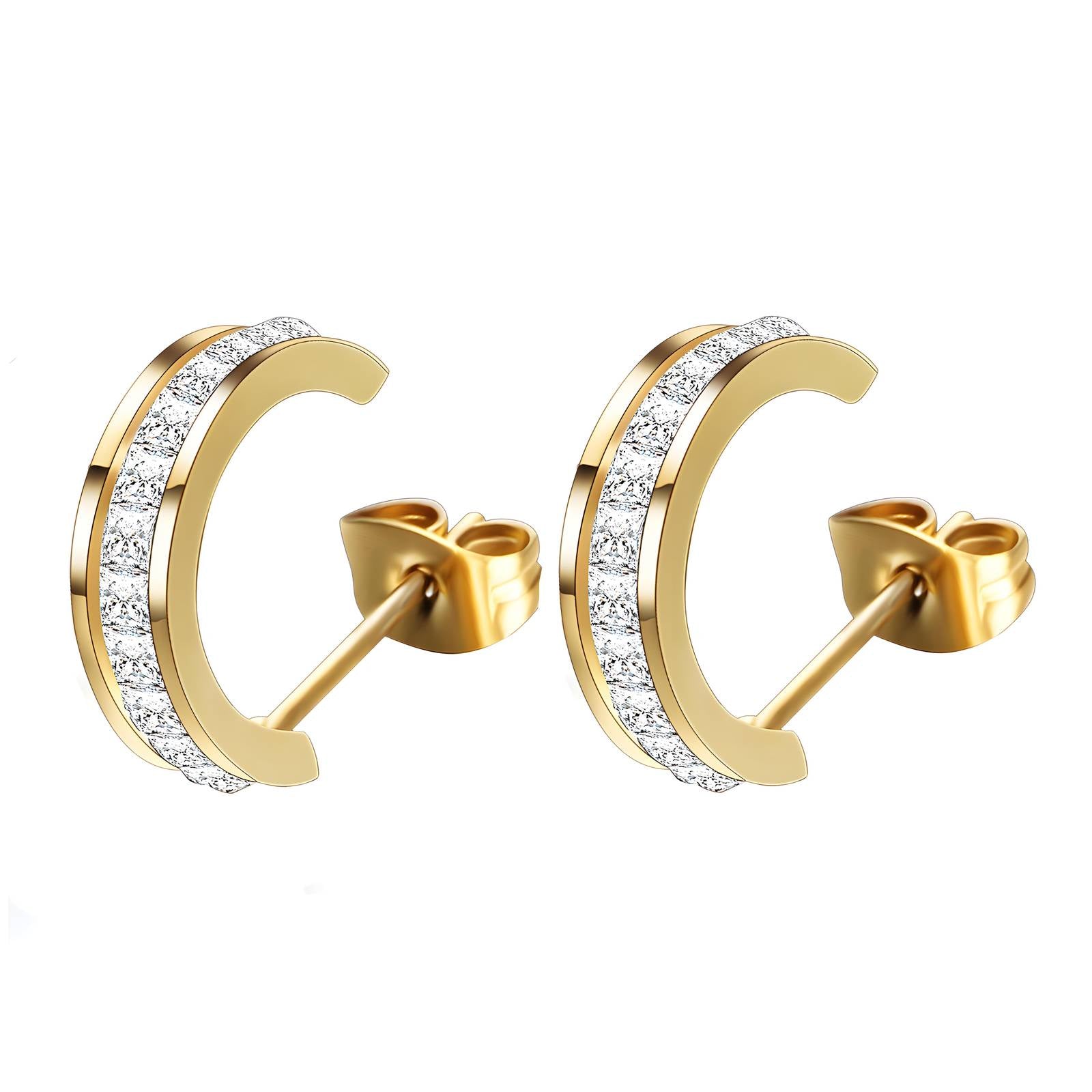 Eternal Grace Earrings, 18K Gold Plated Steel