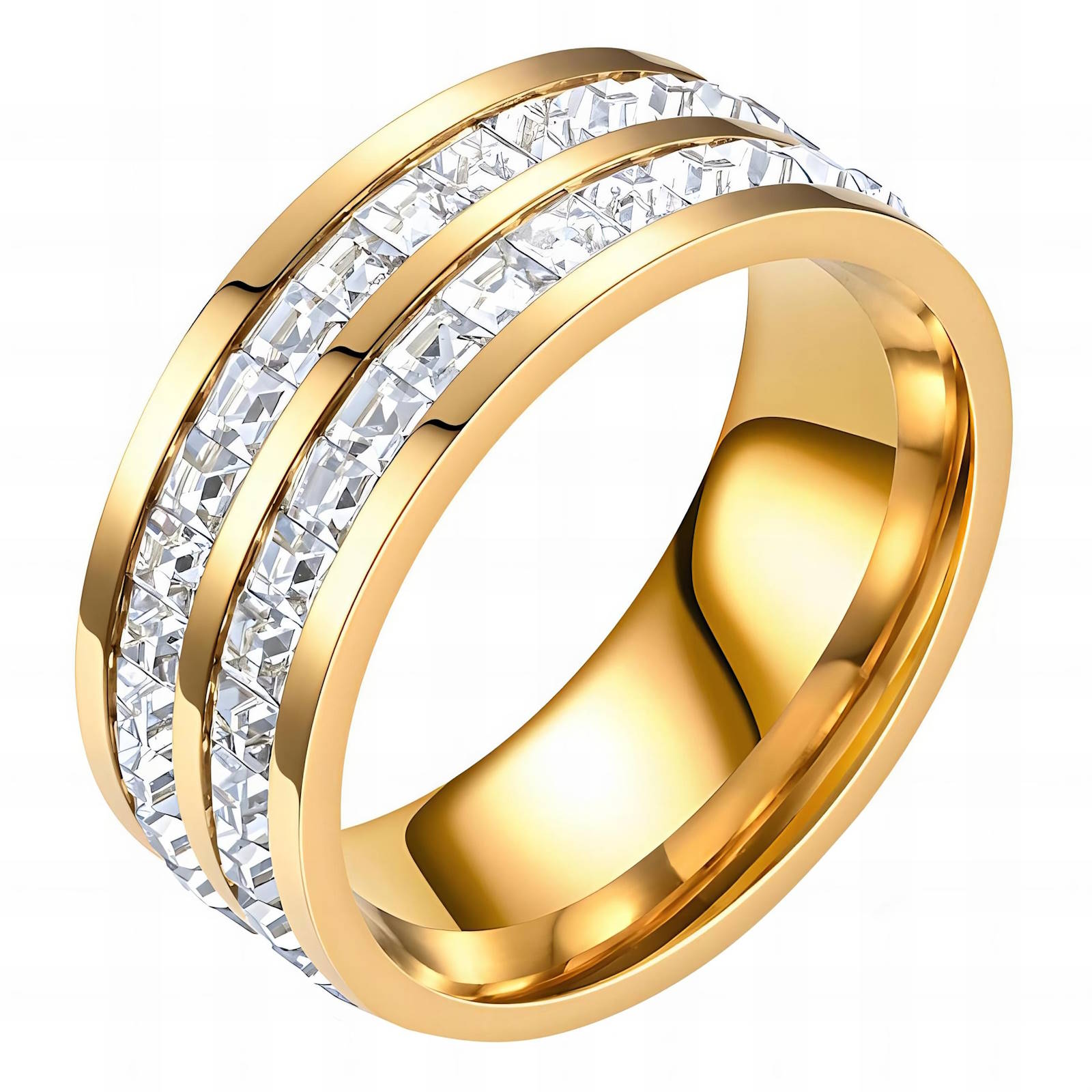 Golden Sequence Ring, 18K Gold Plated Steel