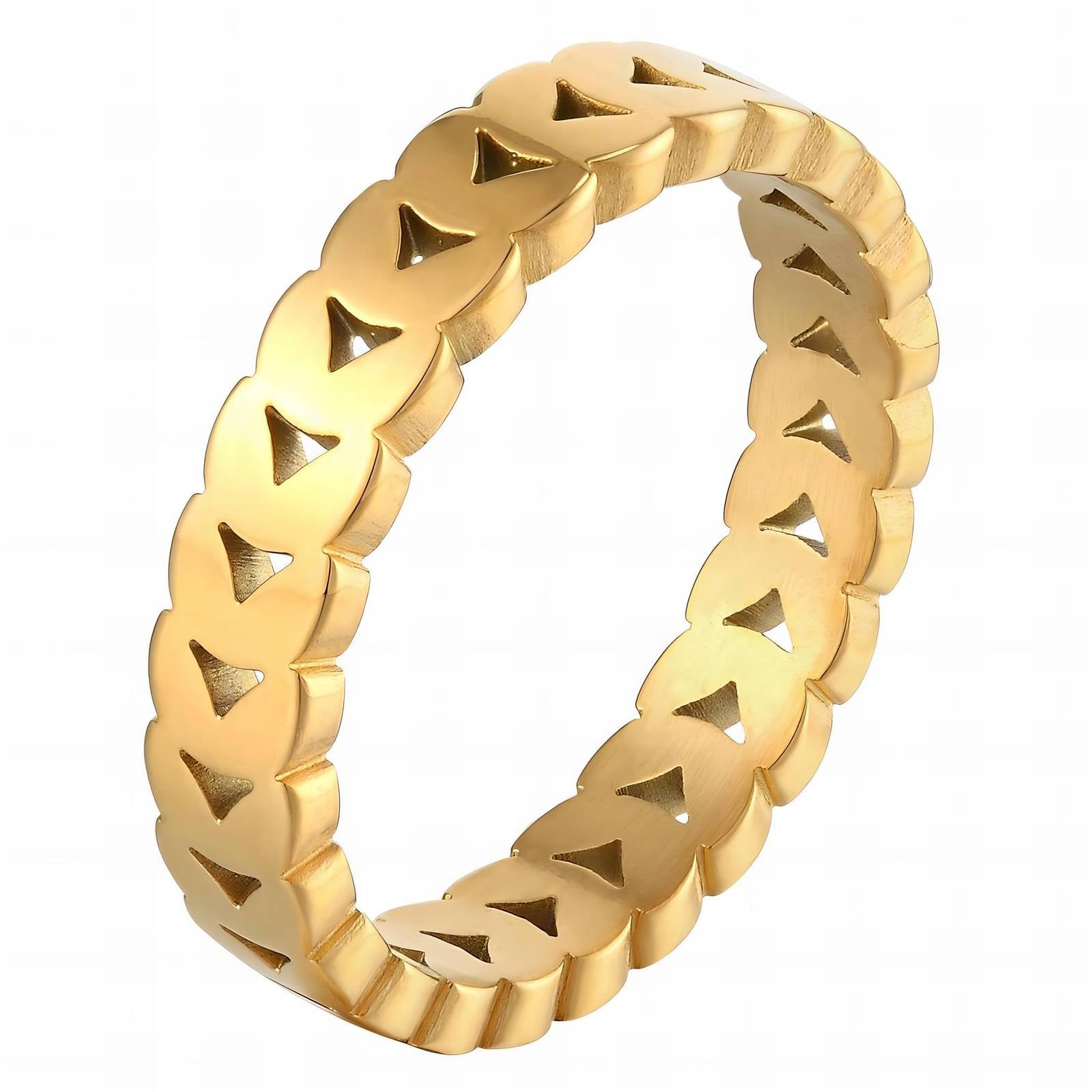 Imperial Leaf Ring, 18K Gold Plated Steel