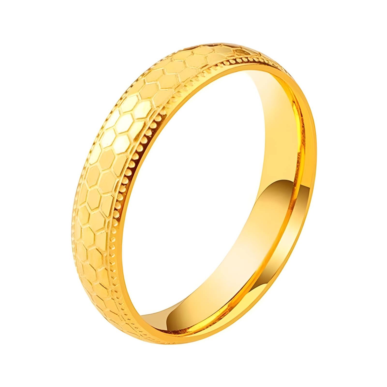 Honey Gold Ring, 18K Gold Plated Steel