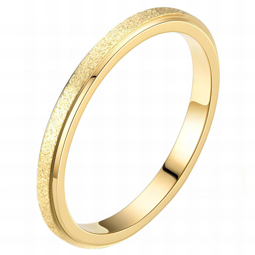 Golden Grain Ring, 18K Gold Plated Steel