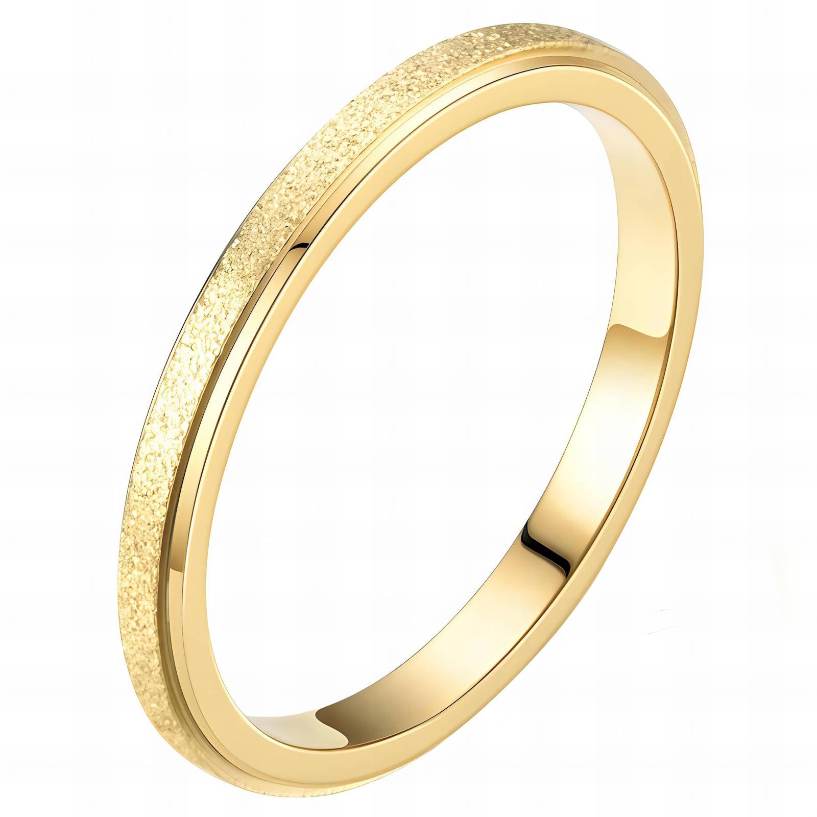 Golden Grain Ring, 18K Gold Plated Steel