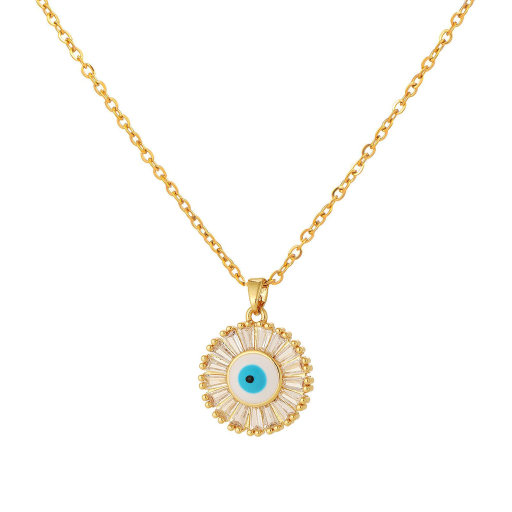 Eye of Grace "Evil Eye" Necklace, 18K Gold Plated Steel