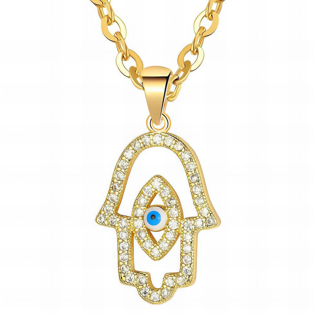 Eye of Light "Evil Eye" Necklace, 18K Gold Plated Steel