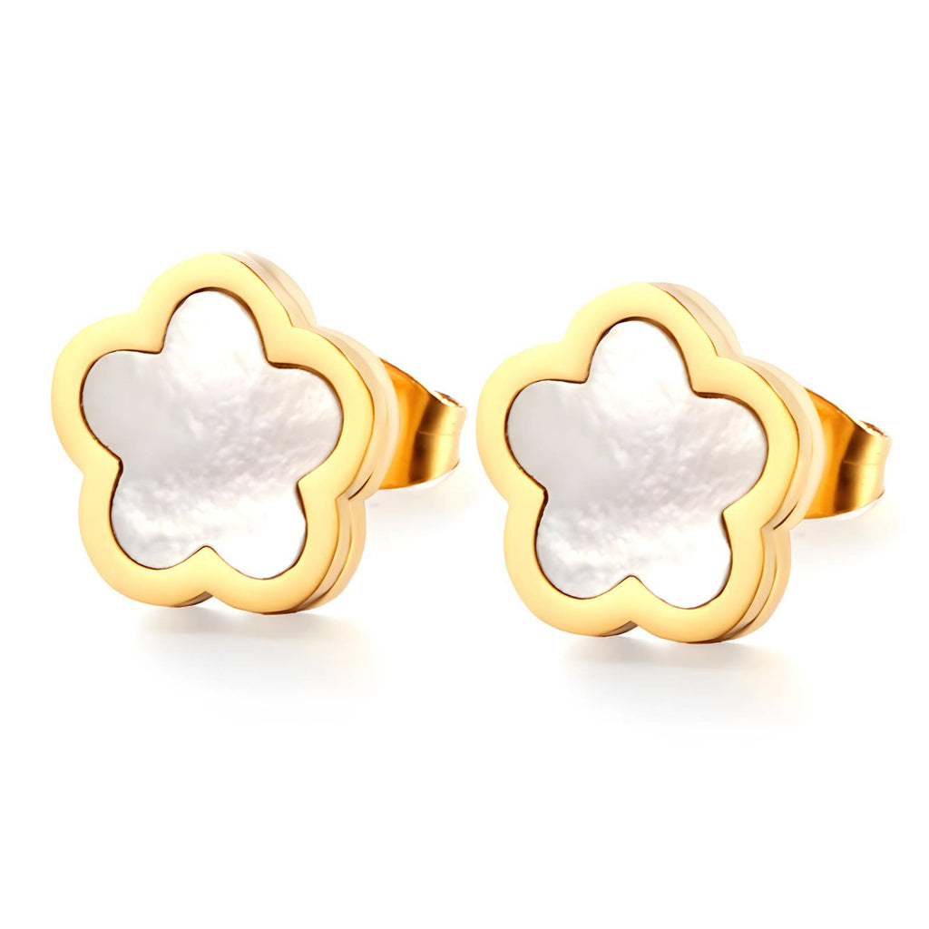 Pearl Belle Earrings, 18K Gold Plated Steel
