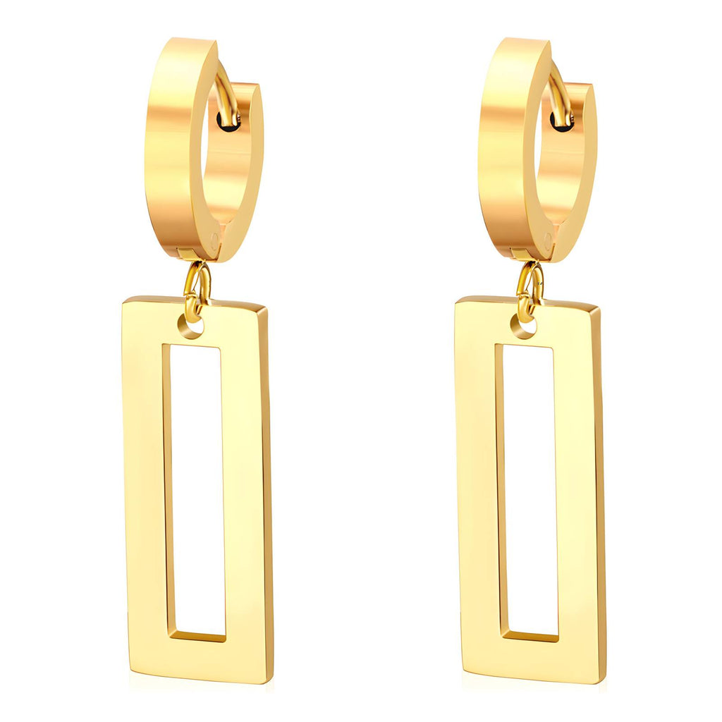 Lumen Edge Earrings, 18K Gold Plated Steel